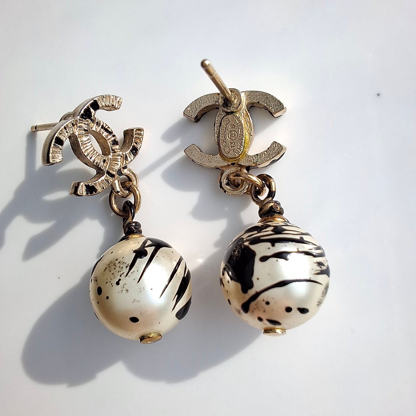 Chanel Jackson Pollock Paint Splatter Earrings