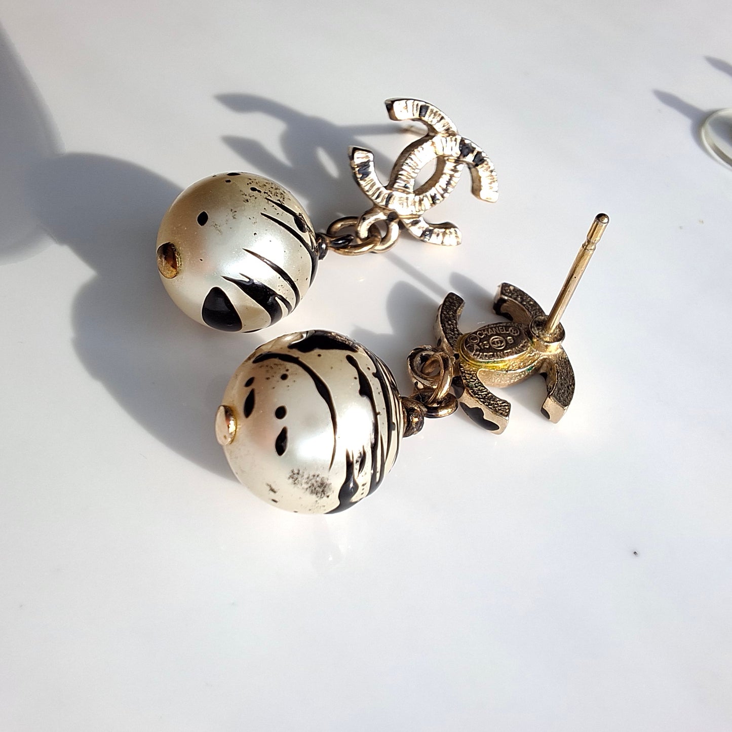 Chanel Jackson Pollock Paint Splatter Earrings