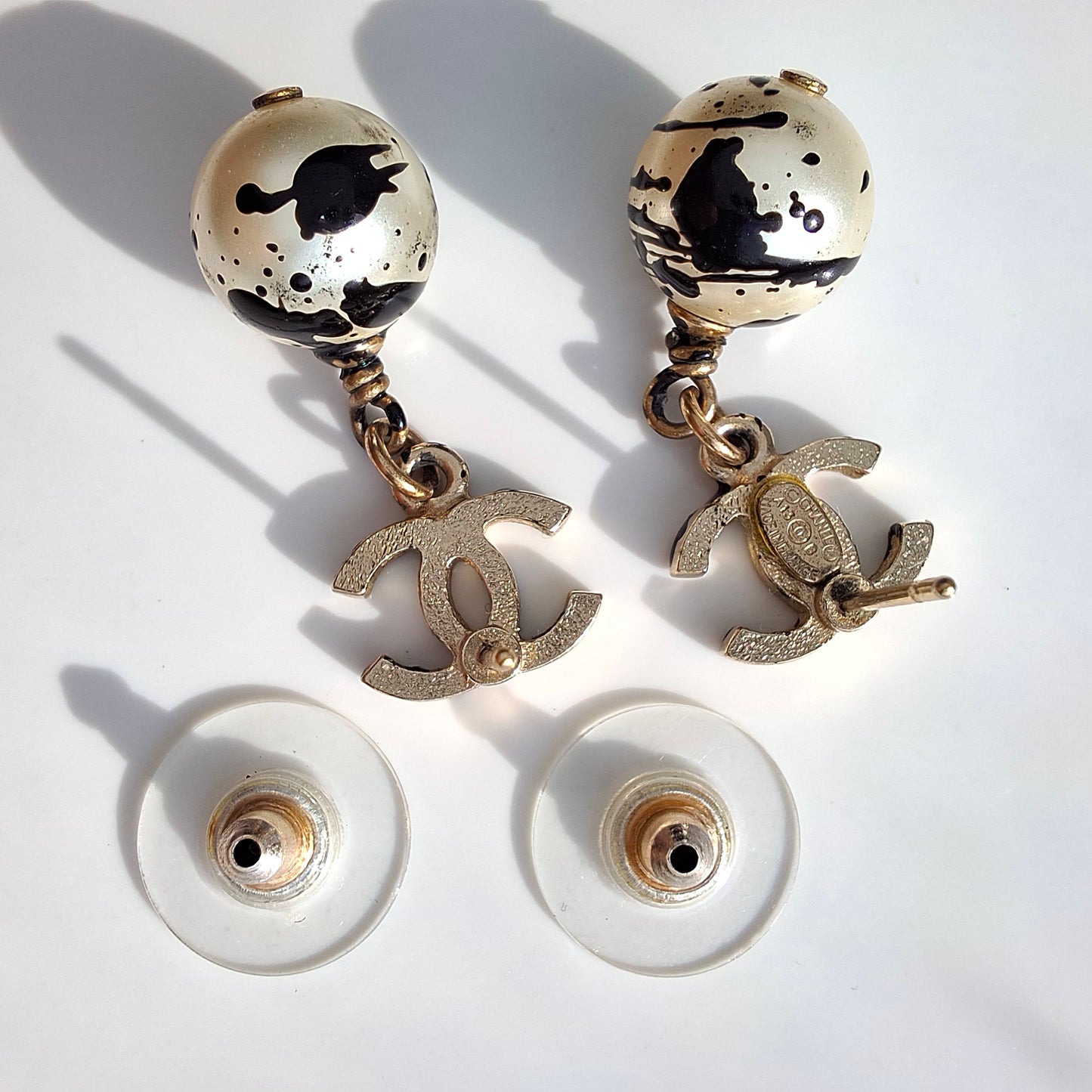 Chanel Jackson Pollock Paint Splatter Earrings