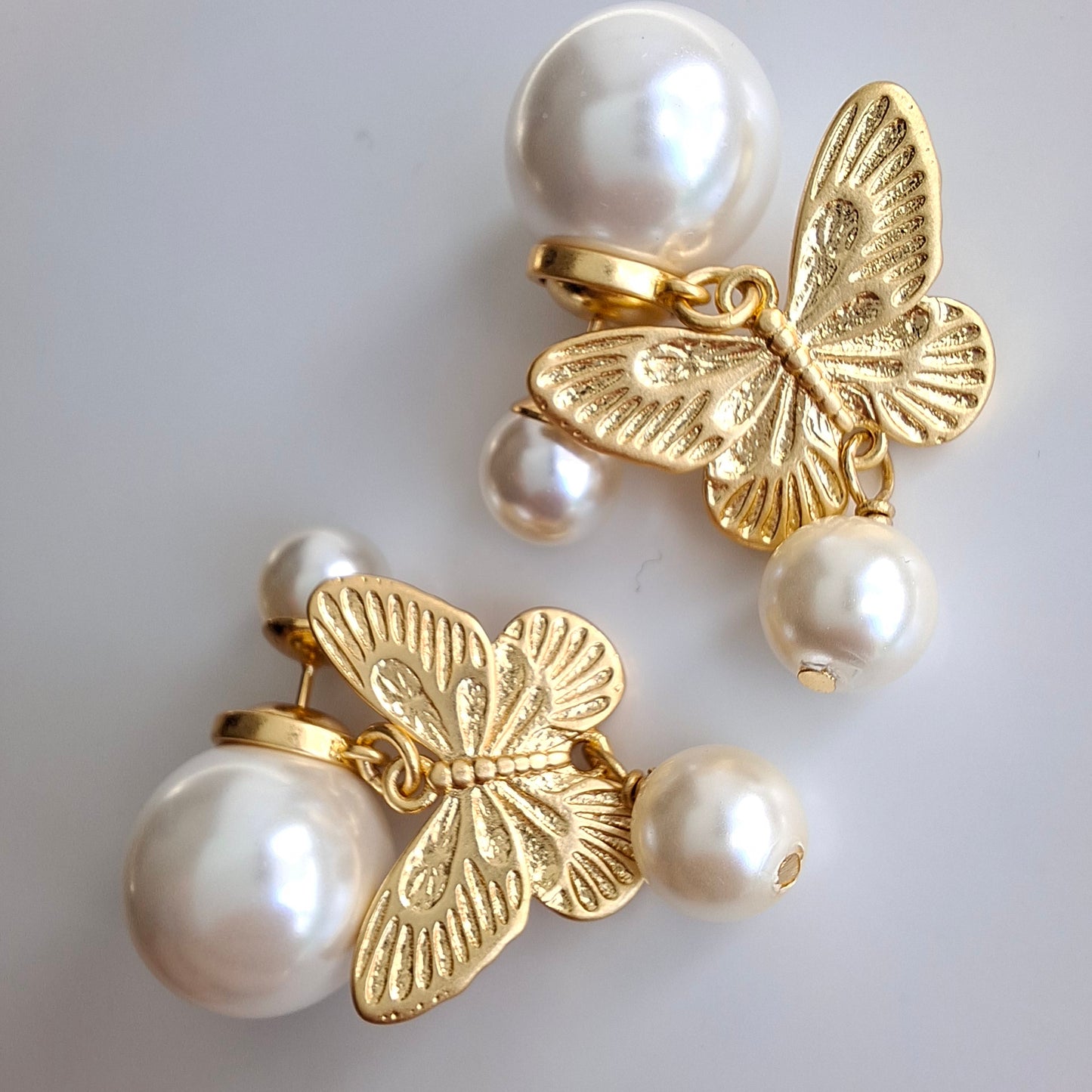 Dior Tribales White & Gold Butterfly Earrings