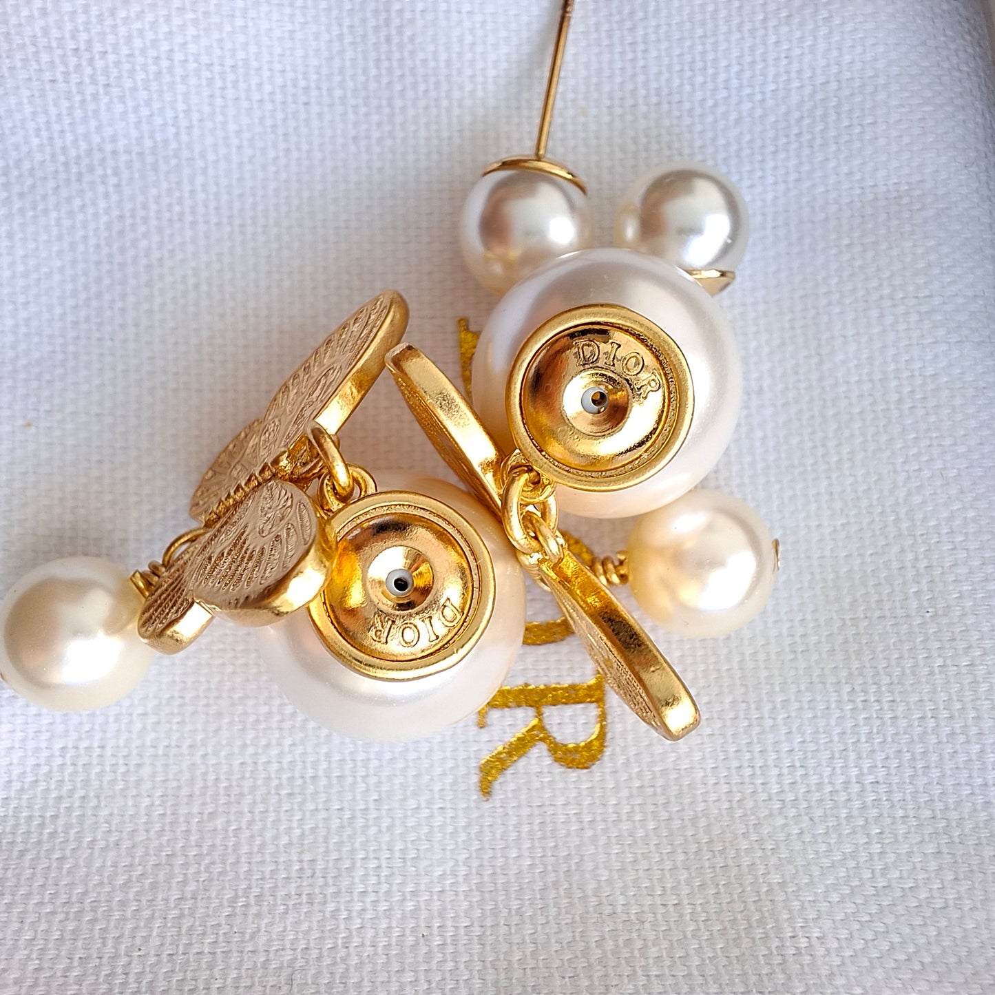 Dior Tribales White & Gold Butterfly Earrings