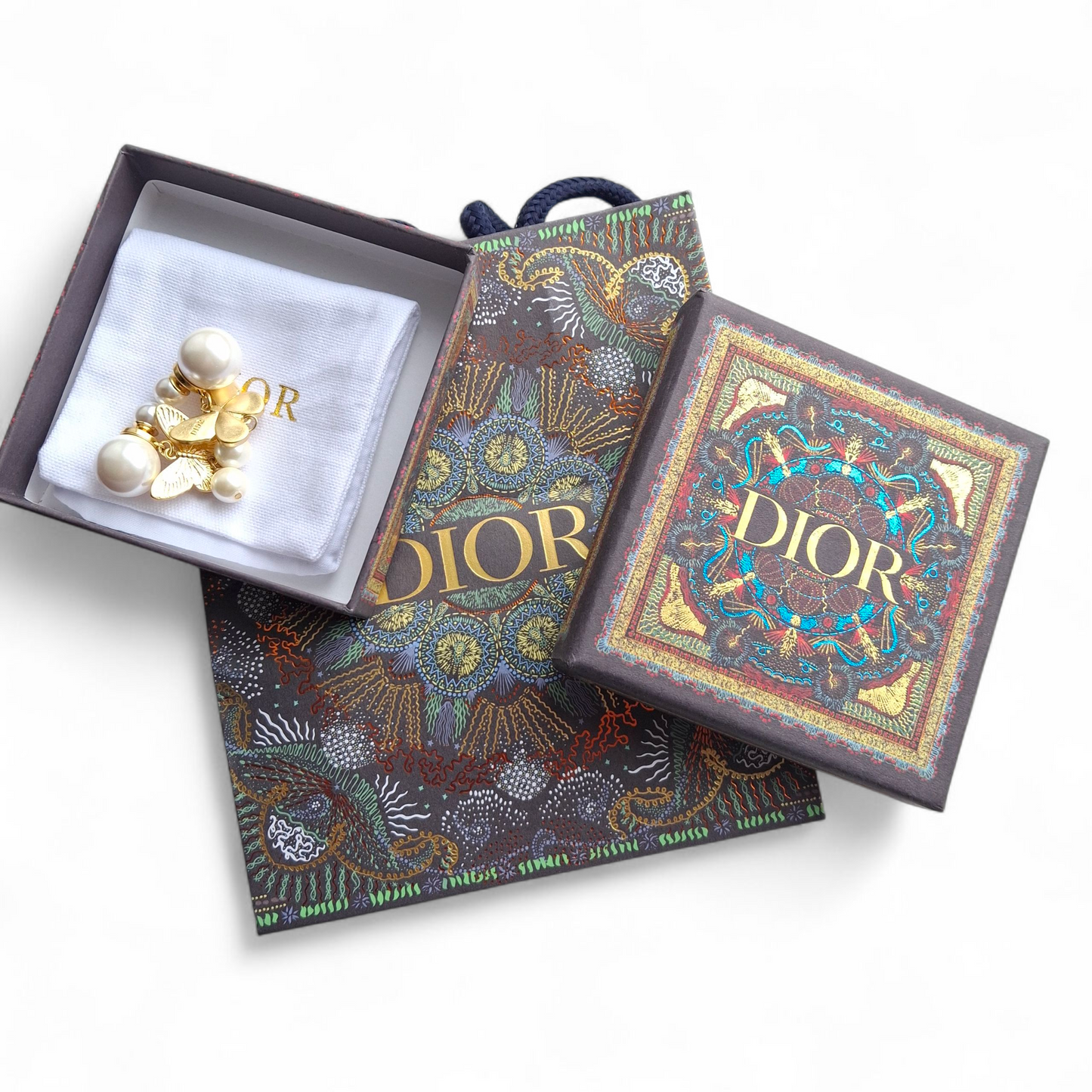 Dior Tribales White & Gold Butterfly Earrings