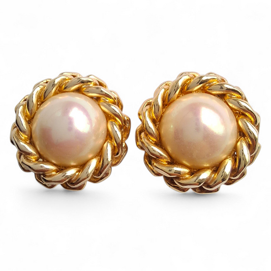 Vintage Christian Dior Faux Pearl Earrings