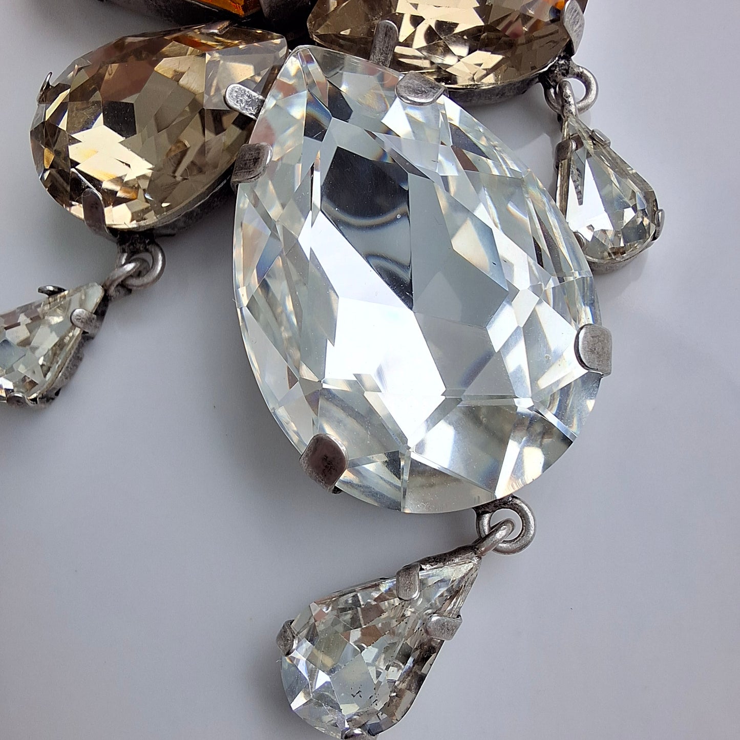 XL Saint Laurent Baroque Crystal Chandelier Statement Earrings