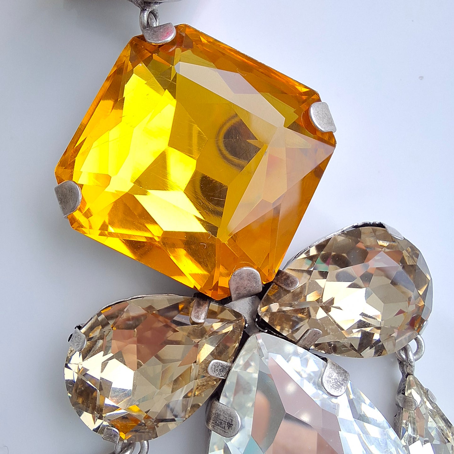 XL Saint Laurent Baroque Crystal Chandelier Statement Earrings