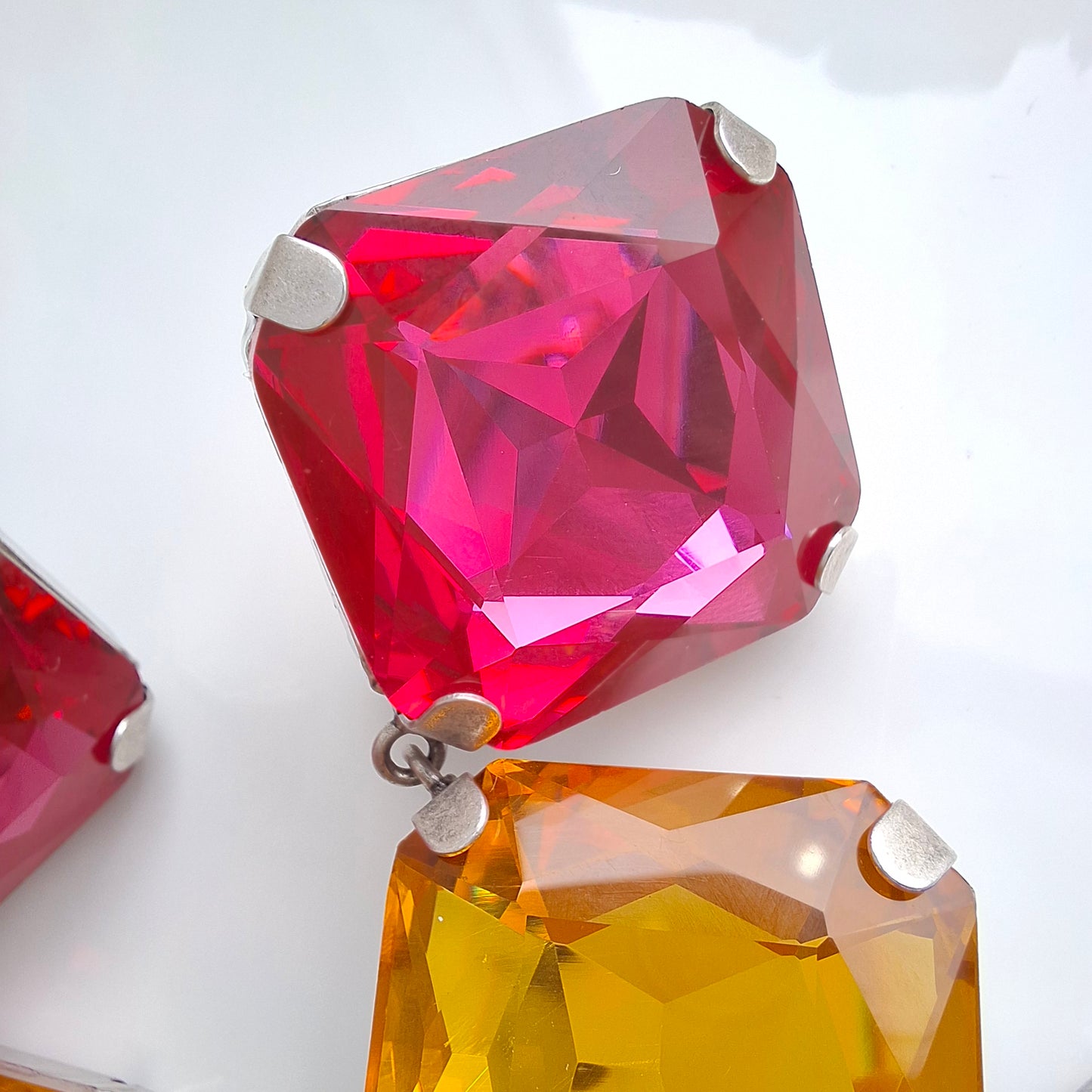 XL Saint Laurent Baroque Crystal Chandelier Statement Earrings