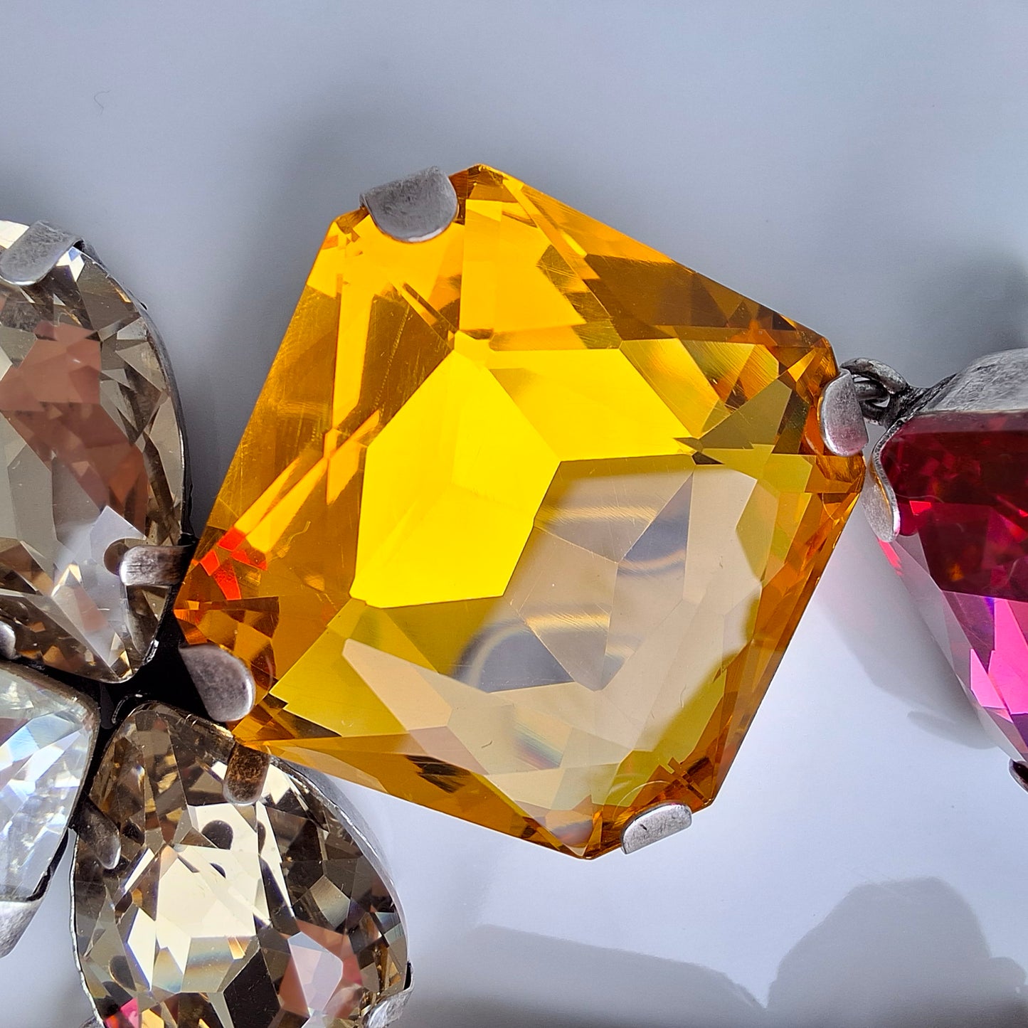 XL Saint Laurent Baroque Crystal Chandelier Statement Earrings