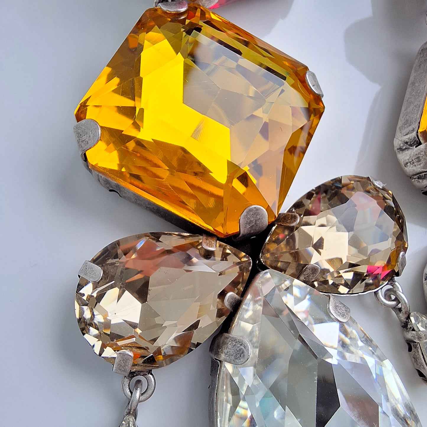 XL Saint Laurent Baroque Crystal Chandelier Statement Earrings