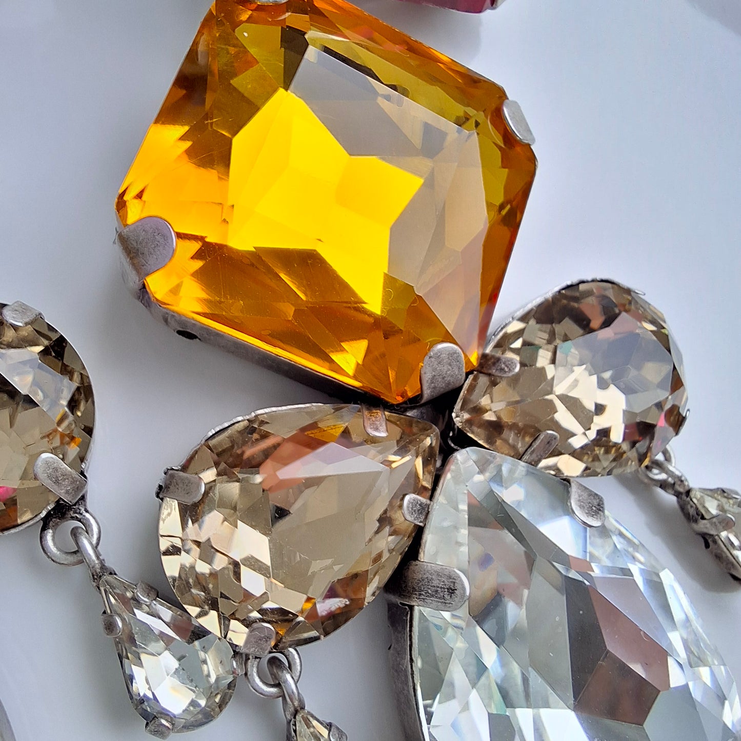 XL Saint Laurent Baroque Crystal Chandelier Statement Earrings