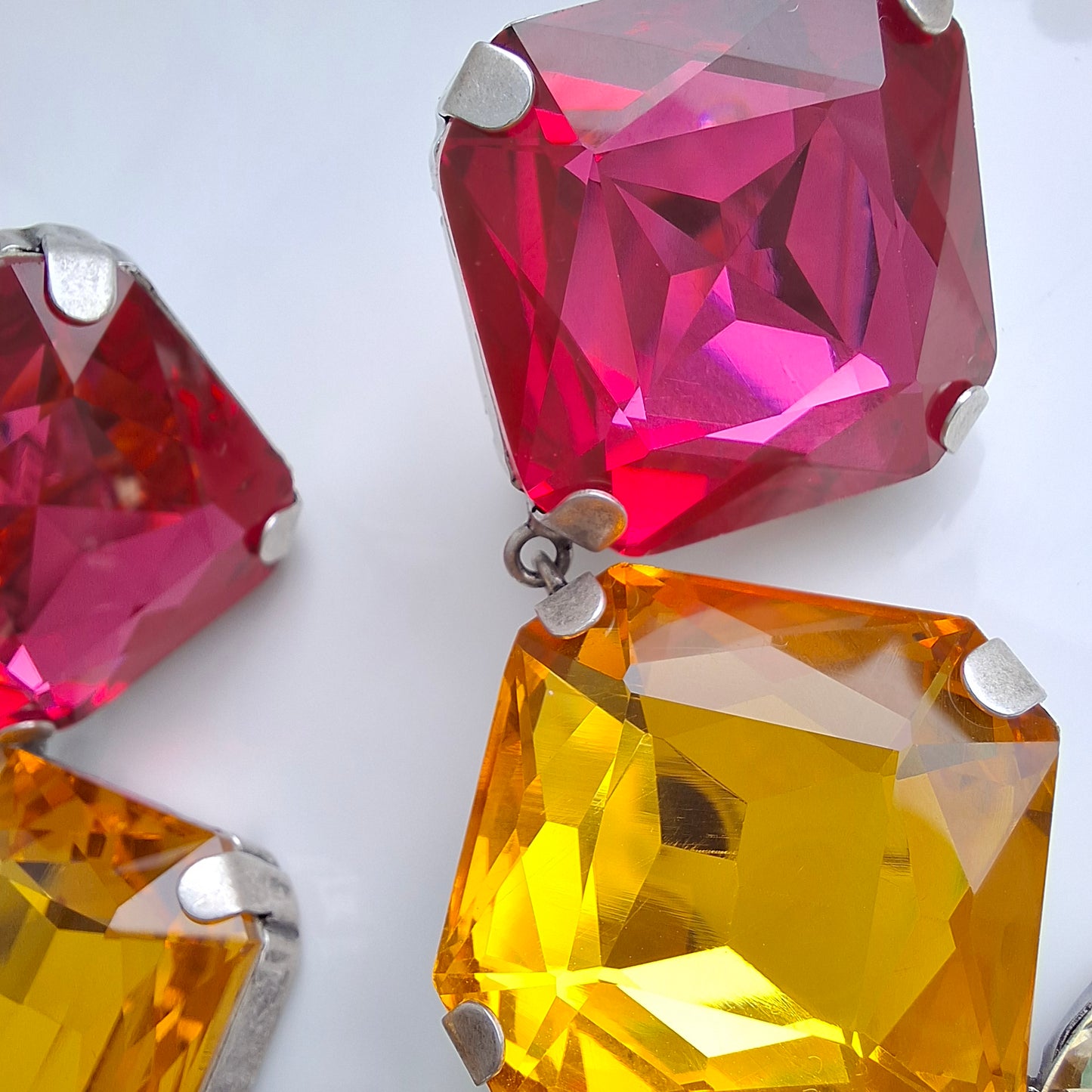 XL Saint Laurent Baroque Crystal Chandelier Statement Earrings