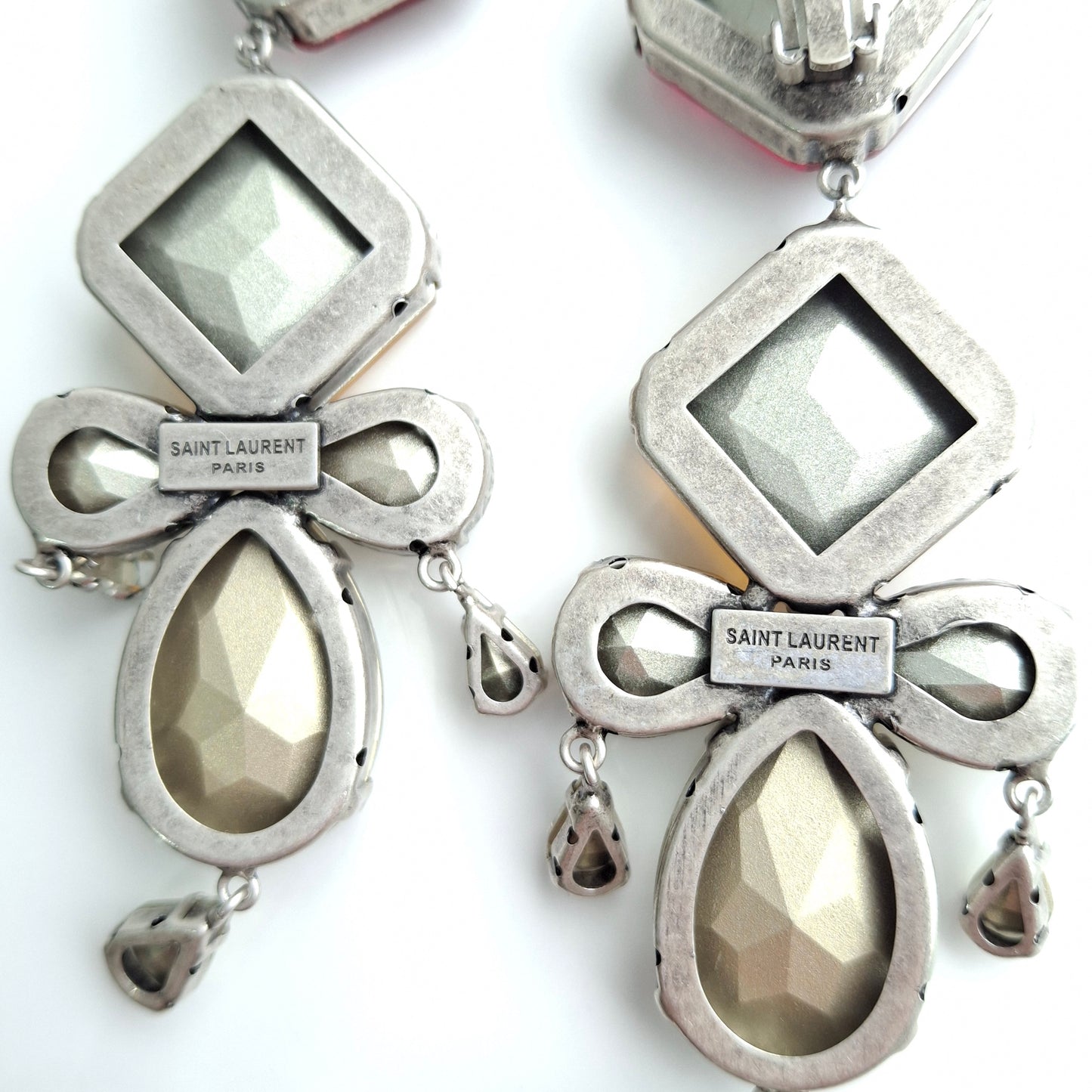 XL Saint Laurent Baroque Crystal Chandelier Statement Earrings