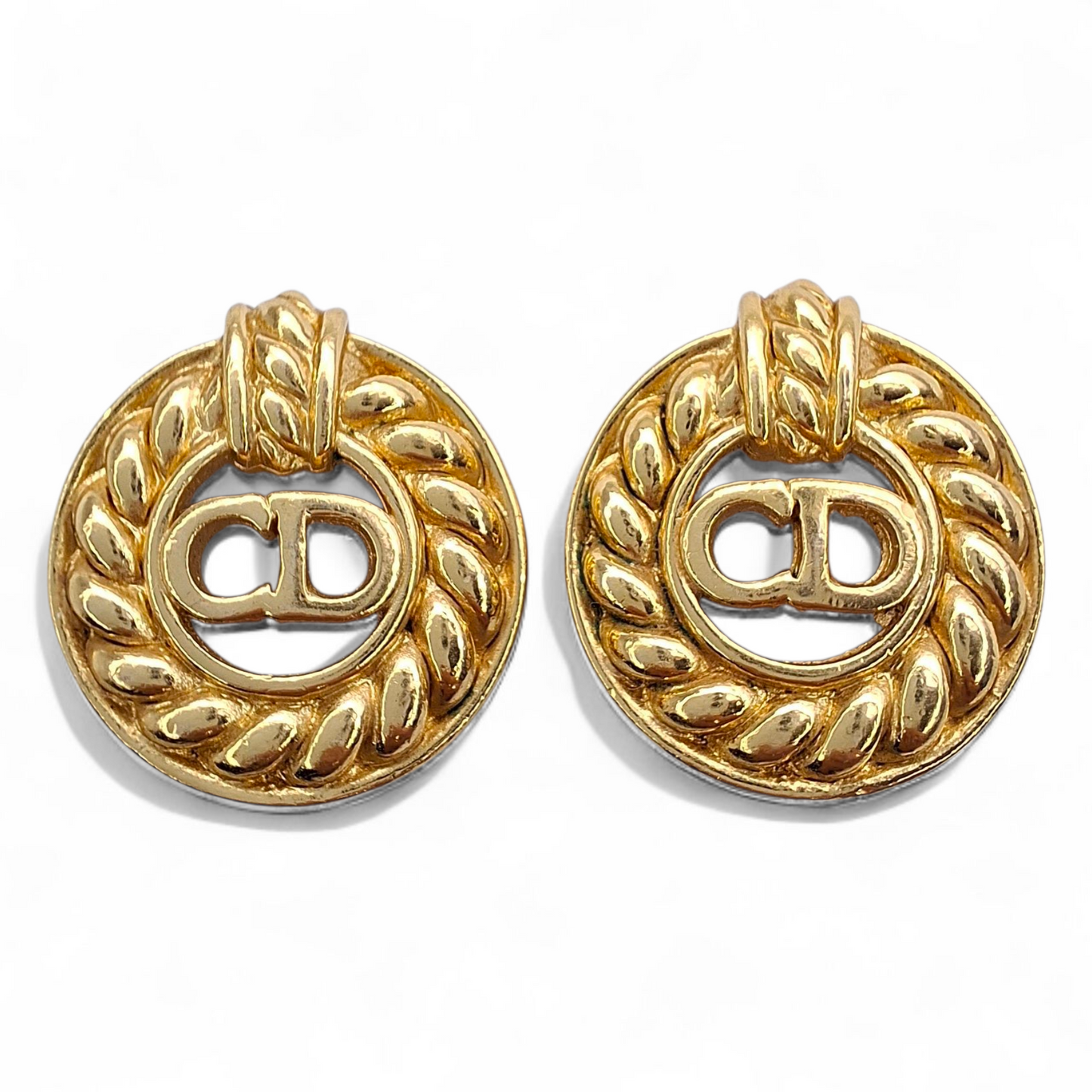 Vintage Christian Dior CD Logo Earrings