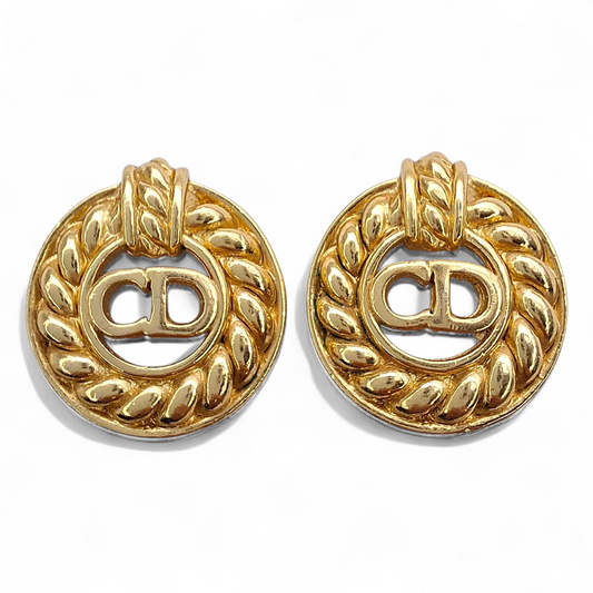Vintage Christian Dior CD Logo Earrings