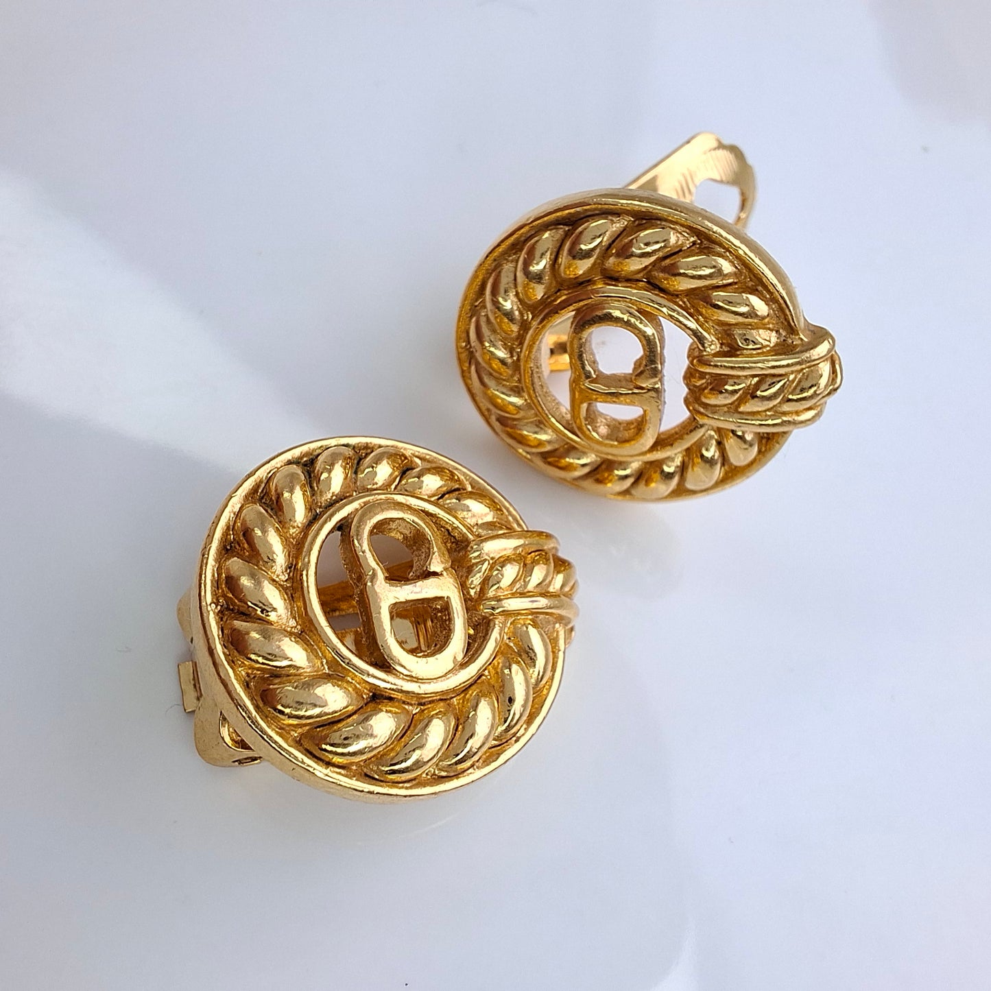 Vintage Christian Dior CD Logo Earrings