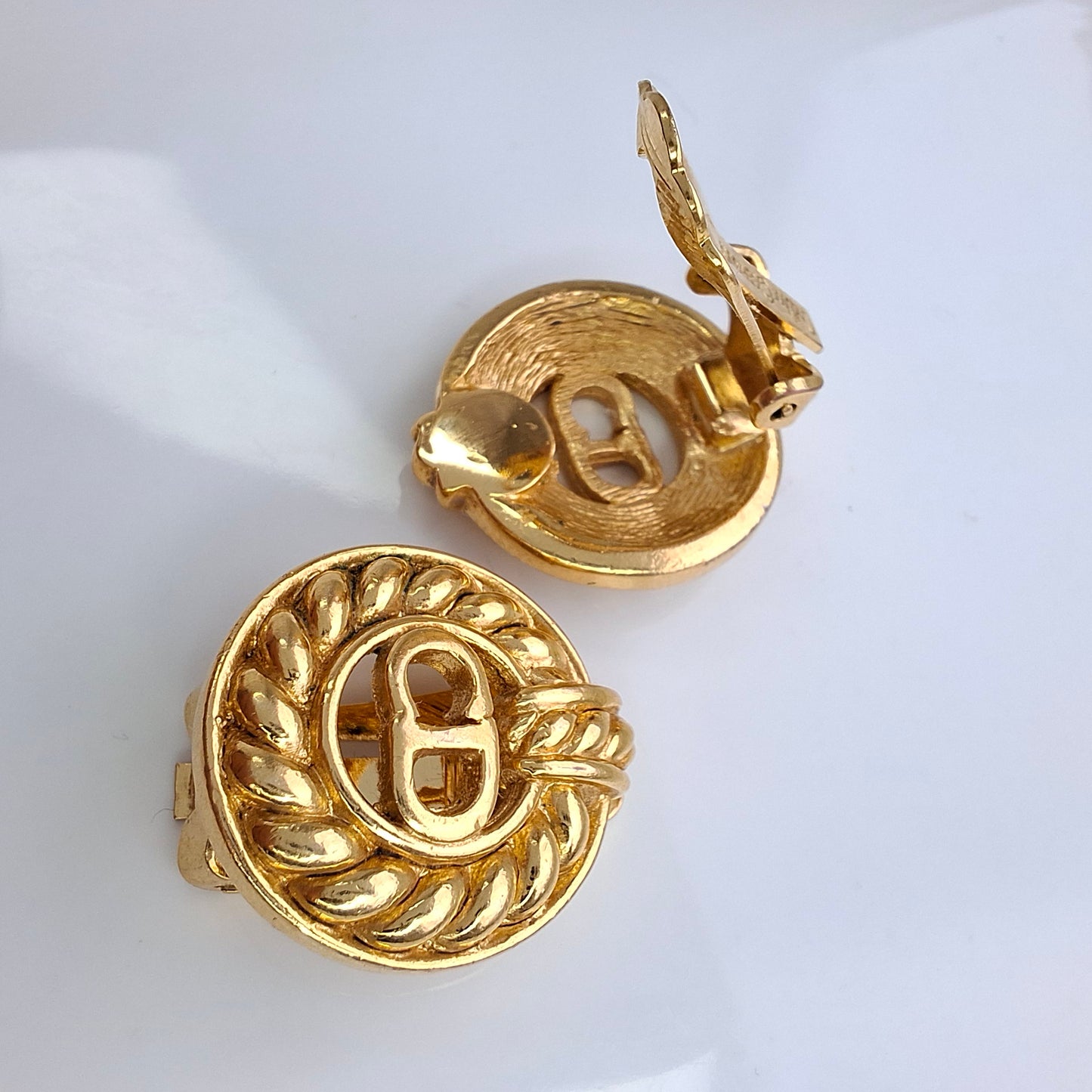 Vintage Christian Dior CD Logo Earrings