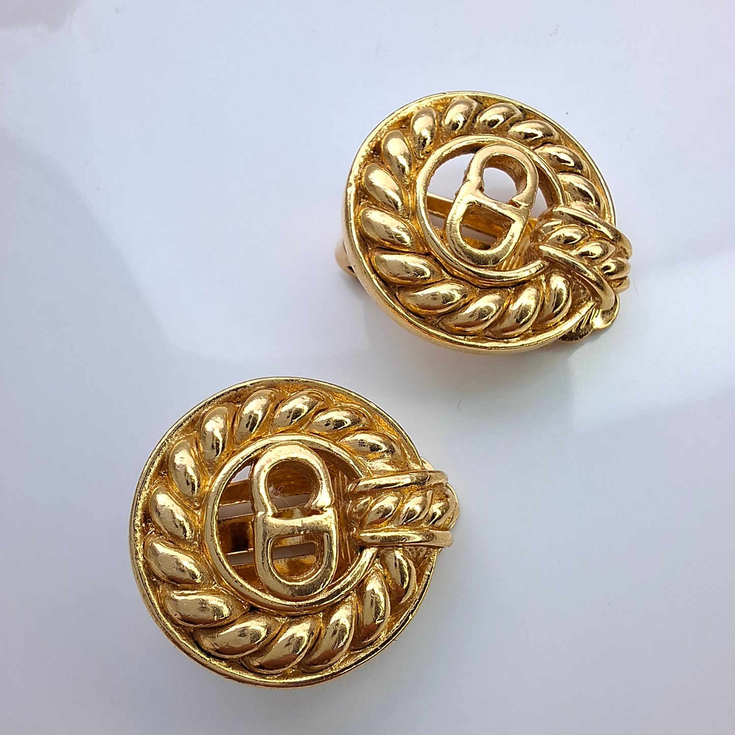 Vintage Christian Dior CD Logo Earrings