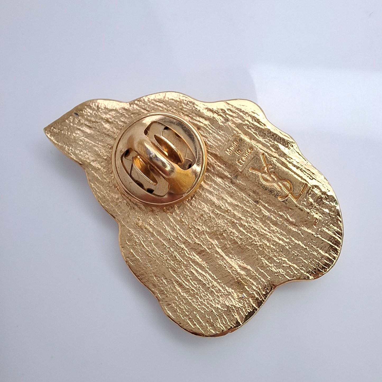 Vintage Yves Saint Laurent Gold Leaf Pin Brooch