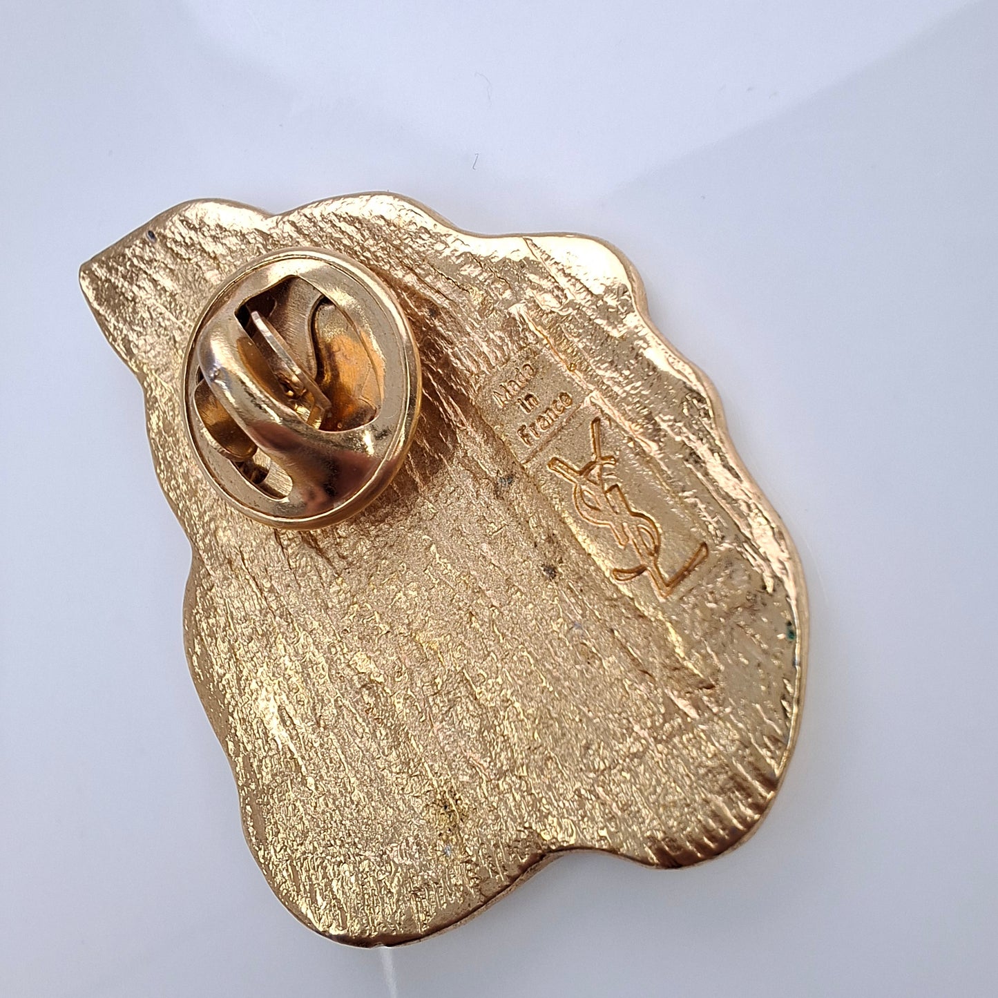 Vintage Yves Saint Laurent Gold Leaf Pin Brooch