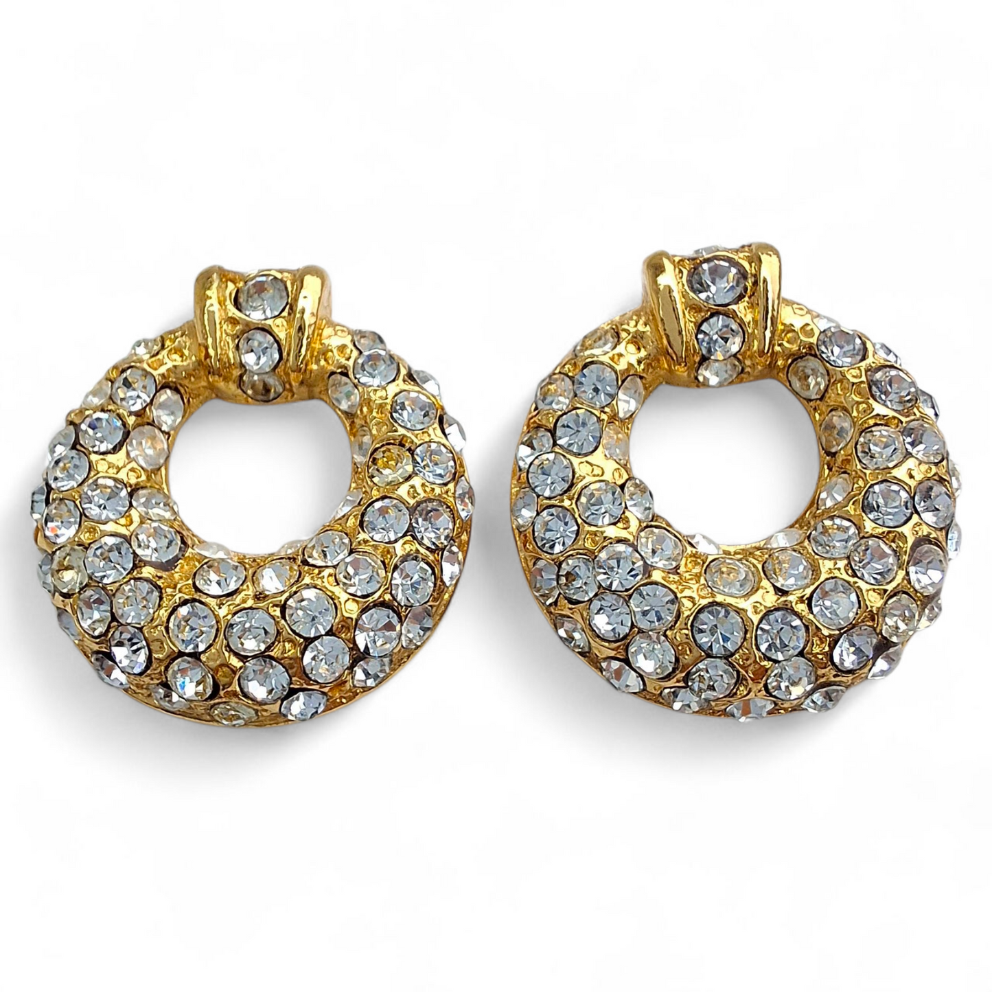 Vintage Diamante Hoop Earrings by Yves Saint Laurent