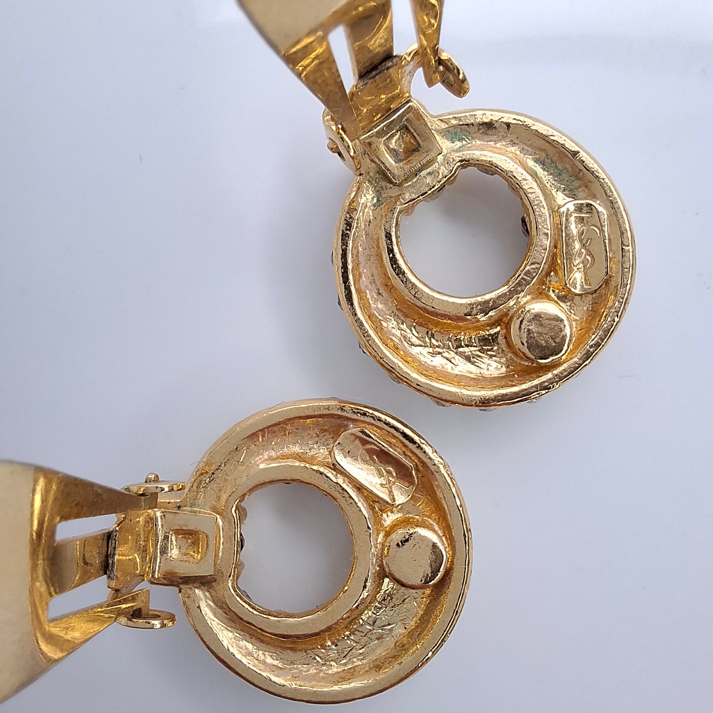 Vintage Diamante Hoop Earrings by Yves Saint Laurent