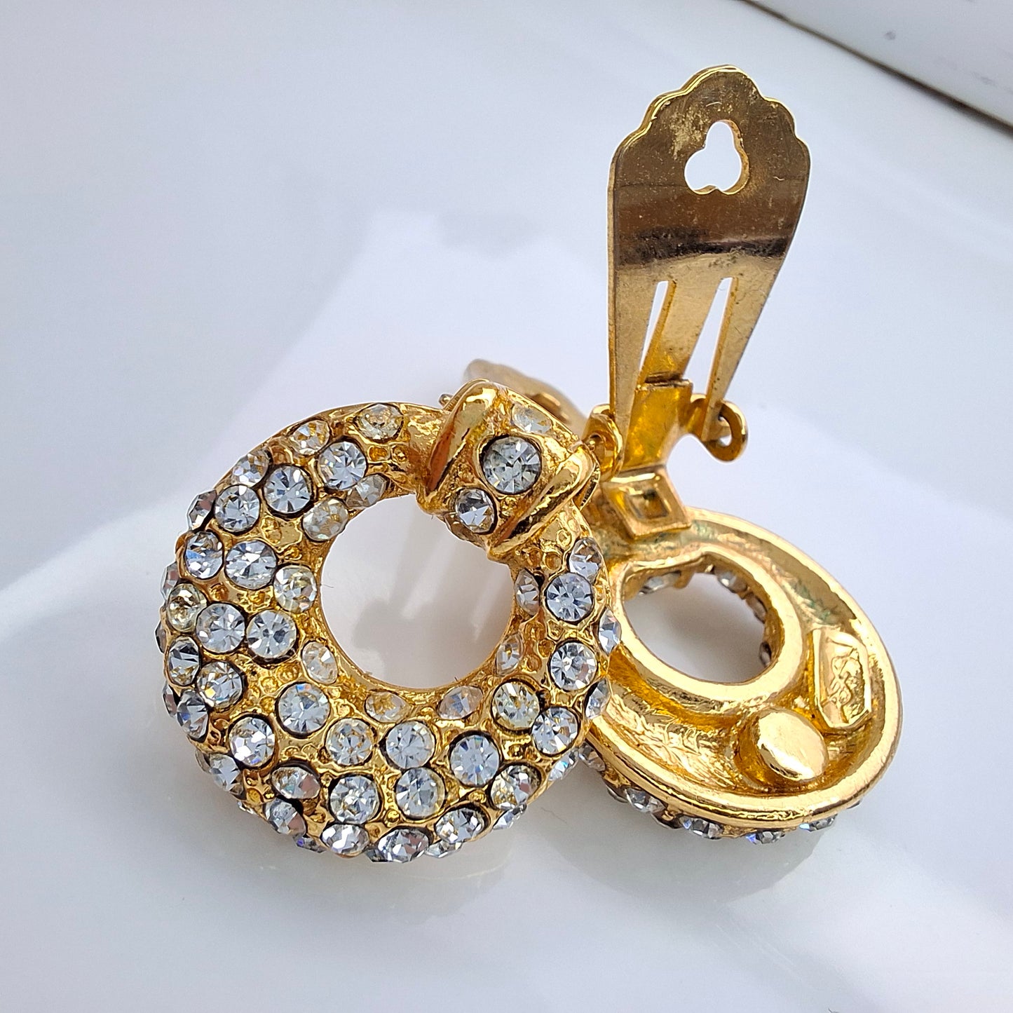 Vintage Diamante Hoop Earrings by Yves Saint Laurent