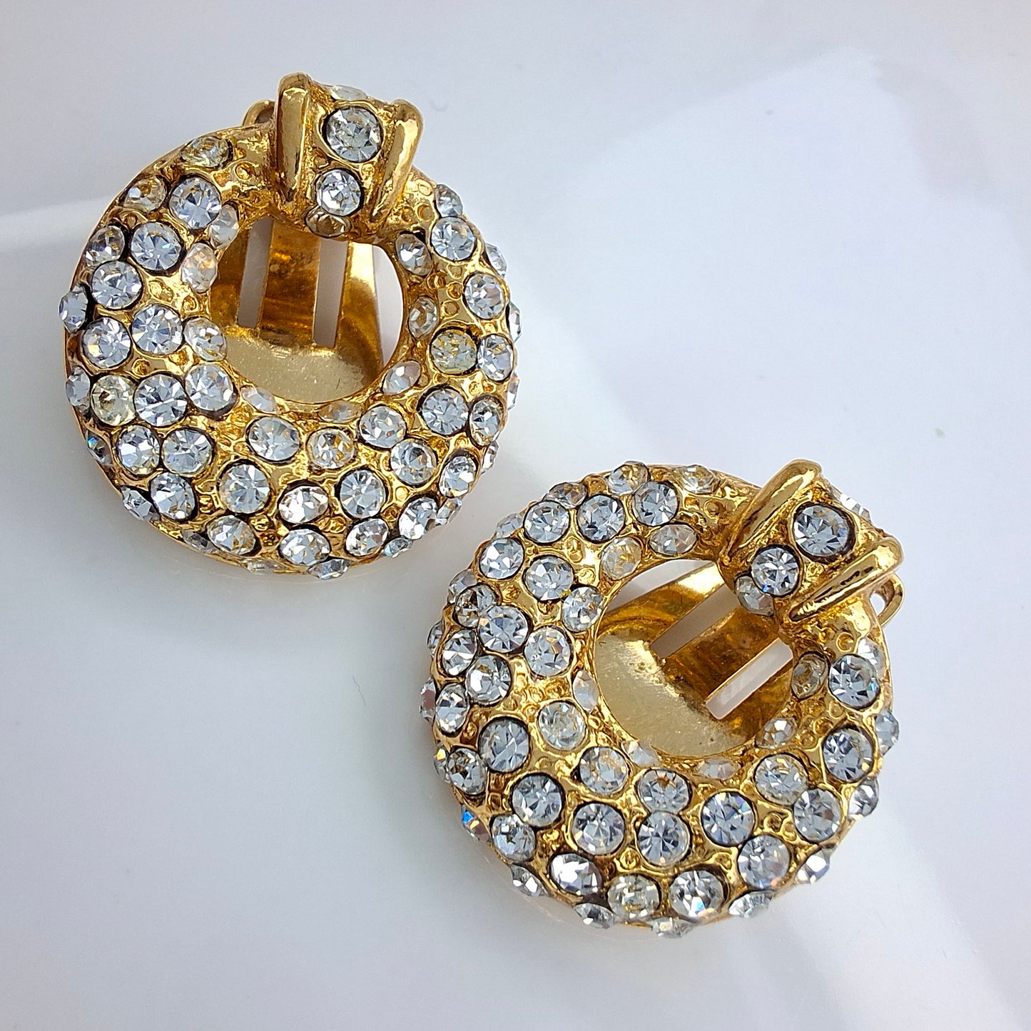 Vintage Diamante Hoop Earrings by Yves Saint Laurent