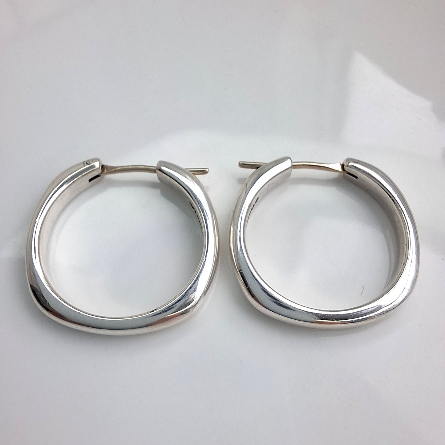 Vintage Tiffany & Co Square Cushion Hoop Earrings in Sterling Silver