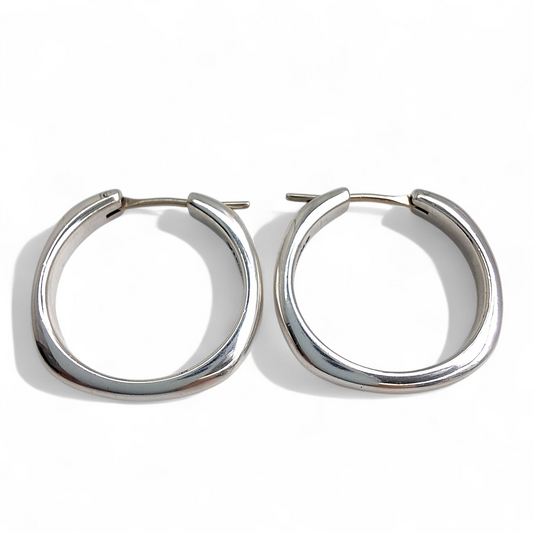 Vintage Tiffany & Co Square Cushion Hoop Earrings in Sterling Silver
