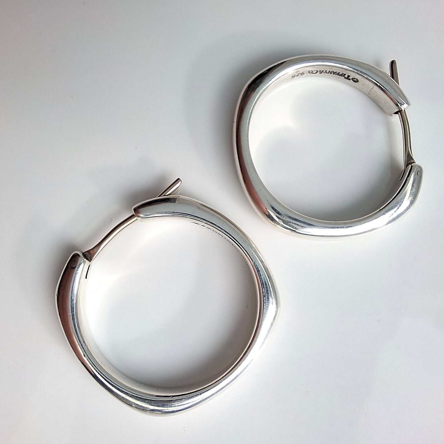 Vintage Tiffany & Co Square Cushion Hoop Earrings in Sterling Silver