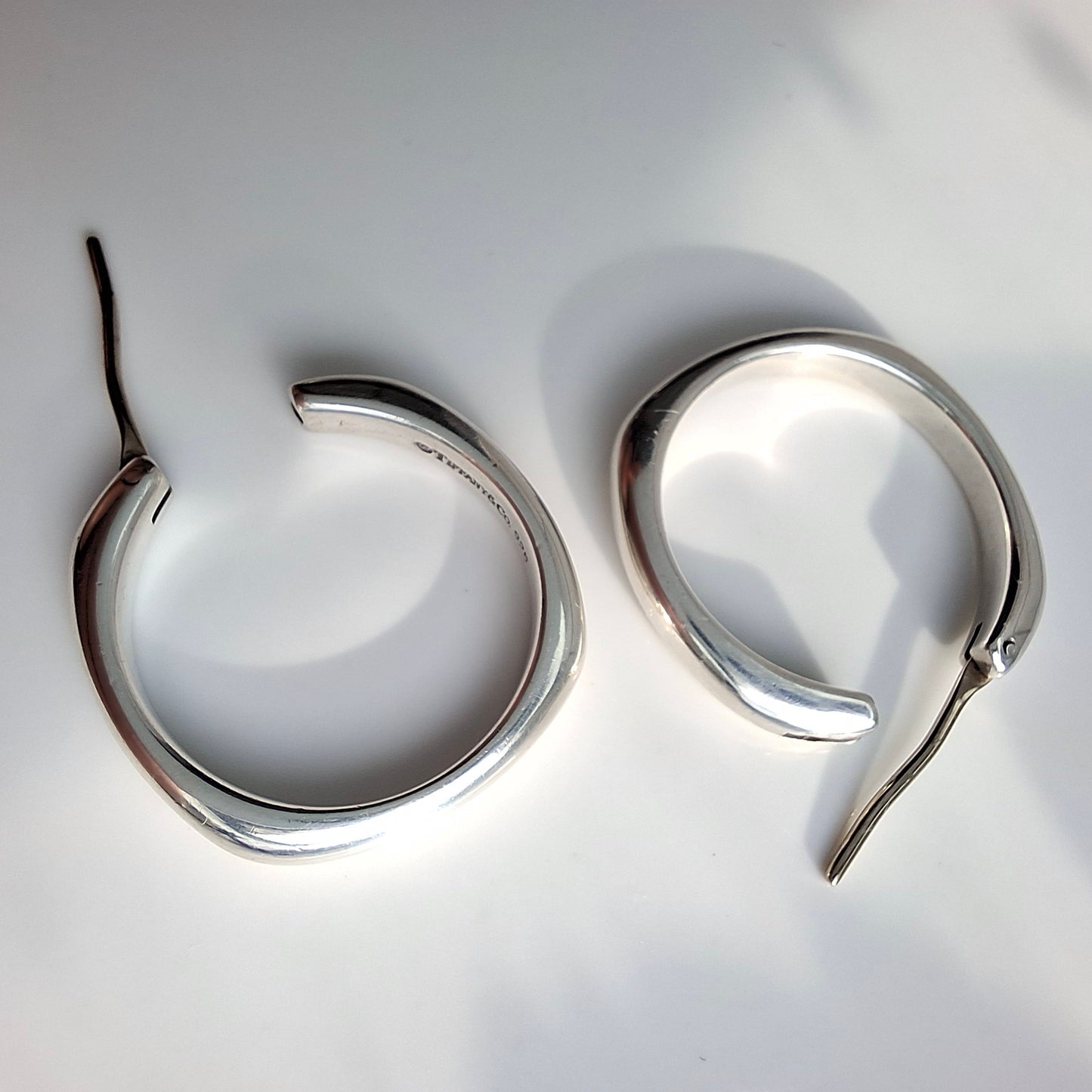 Vintage Tiffany & Co Square Cushion Hoop Earrings in Sterling Silver