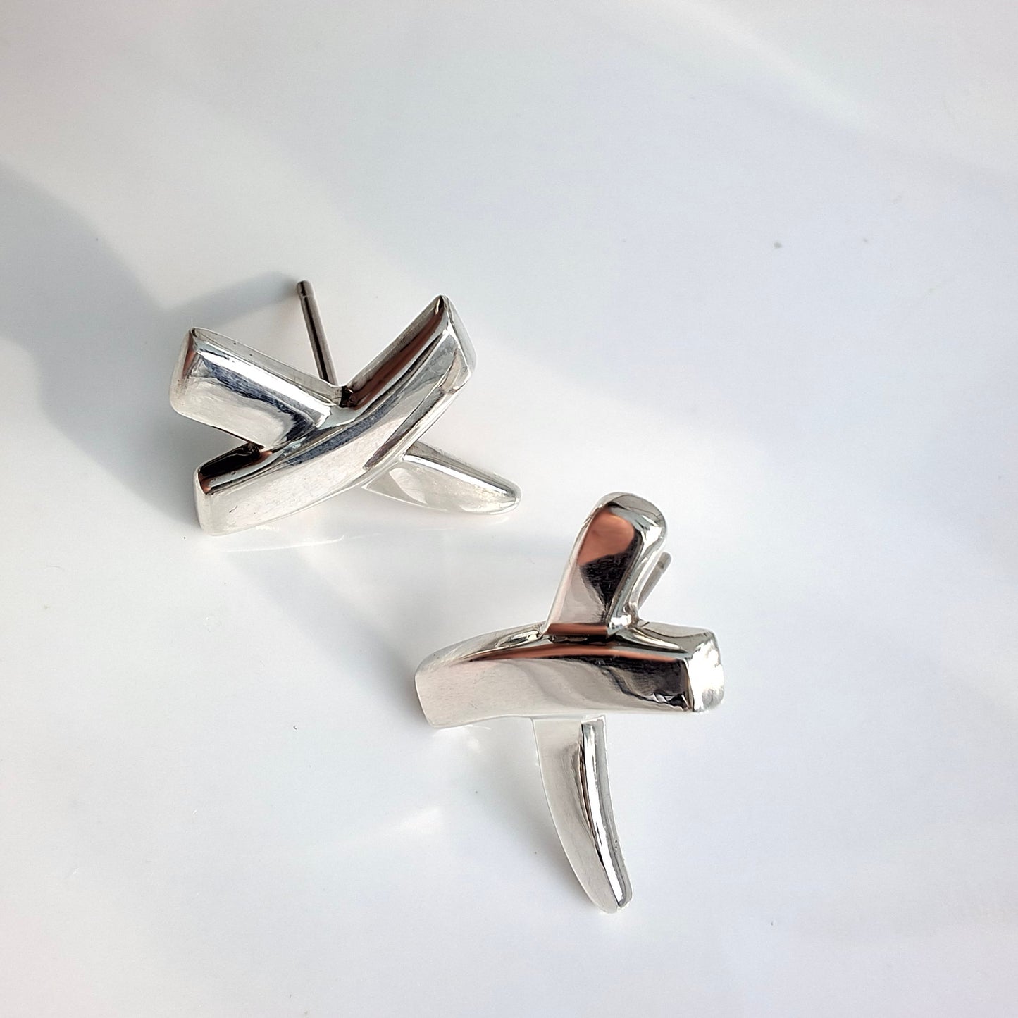 Vintage Tiffany & Co Paloma Picasso Graffiti X Earrings in Sterling Silver