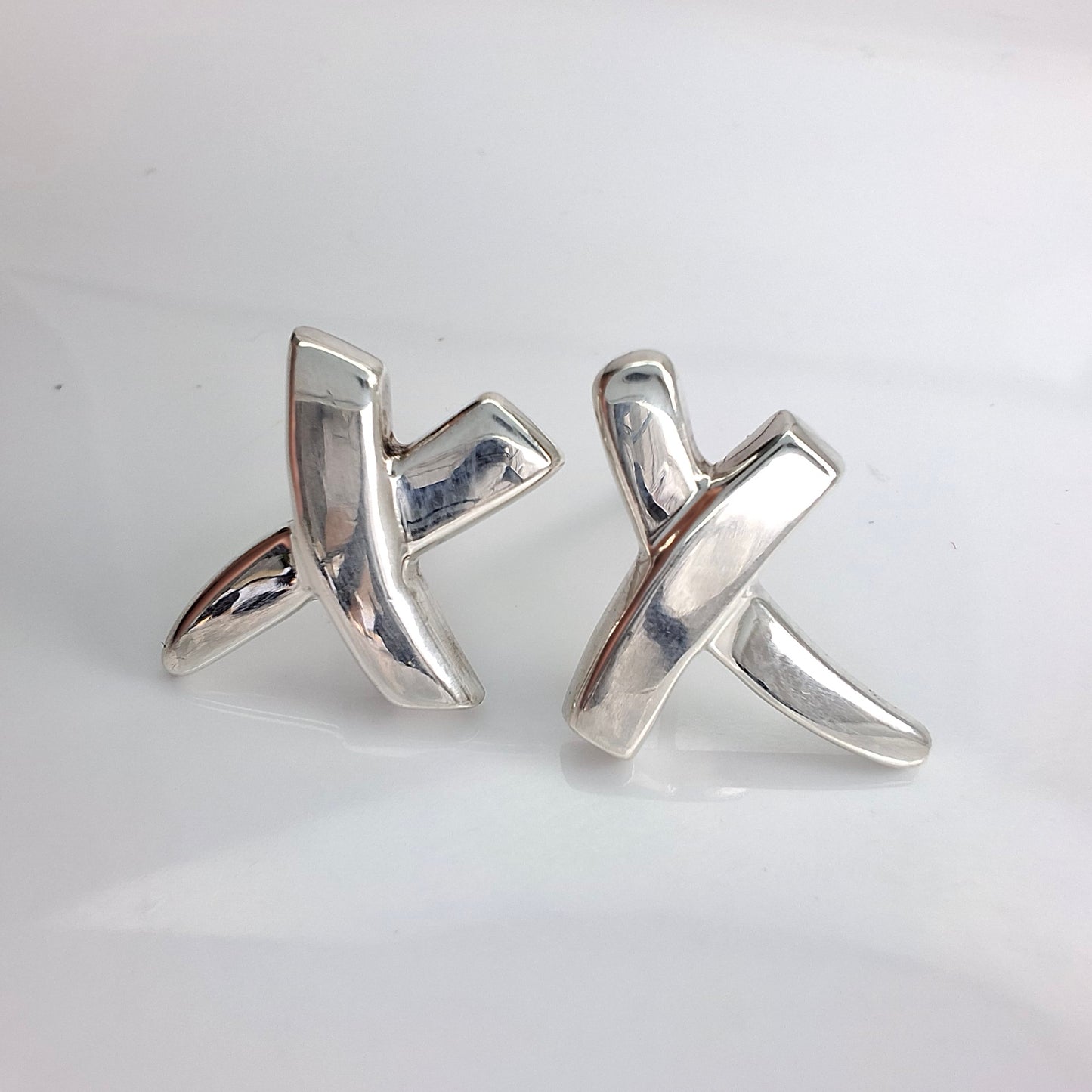 Vintage Tiffany & Co Paloma Picasso Graffiti X Earrings in Sterling Silver