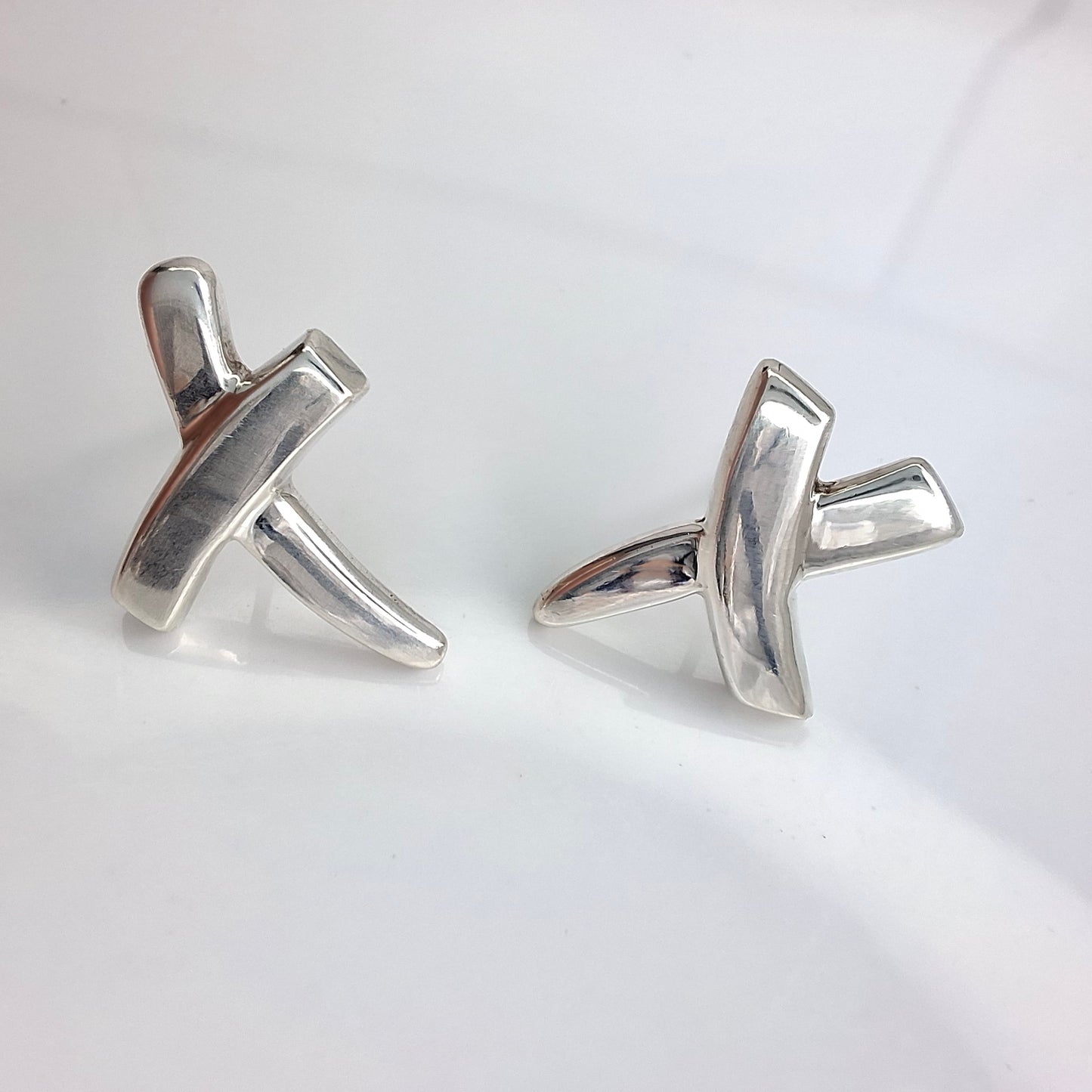 Vintage Tiffany & Co Paloma Picasso Graffiti X Earrings in Sterling Silver