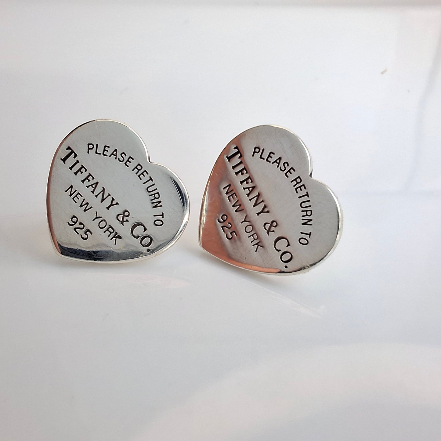 Vintage Return to Tiffany Sterling Silver Heart Earrings