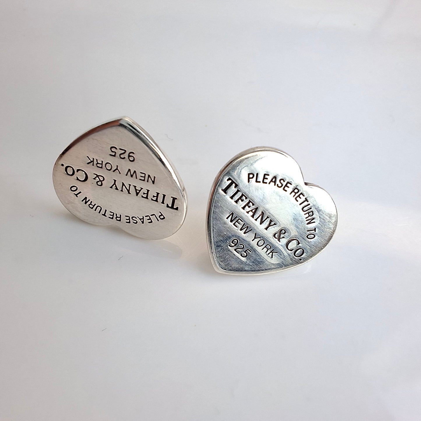 Vintage Return to Tiffany Sterling Silver Heart Earrings