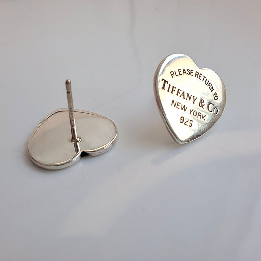Vintage Return to Tiffany Sterling Silver Heart Earrings