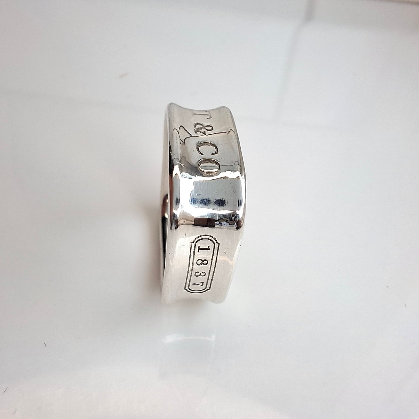 Vintage Tiffany & Co. 1837 Square Sterling Silver Ring with Box and Pouch