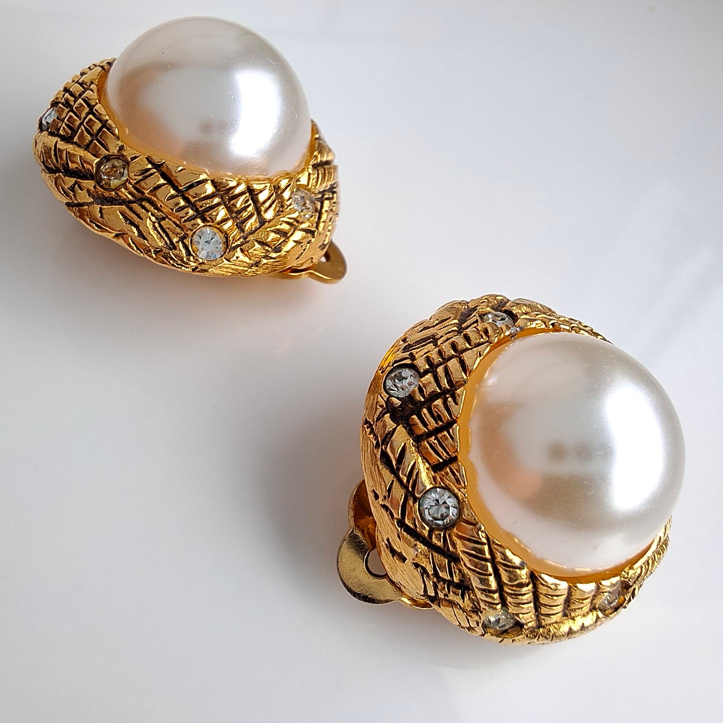 Vintage Chanel Faux Pearl Earrings