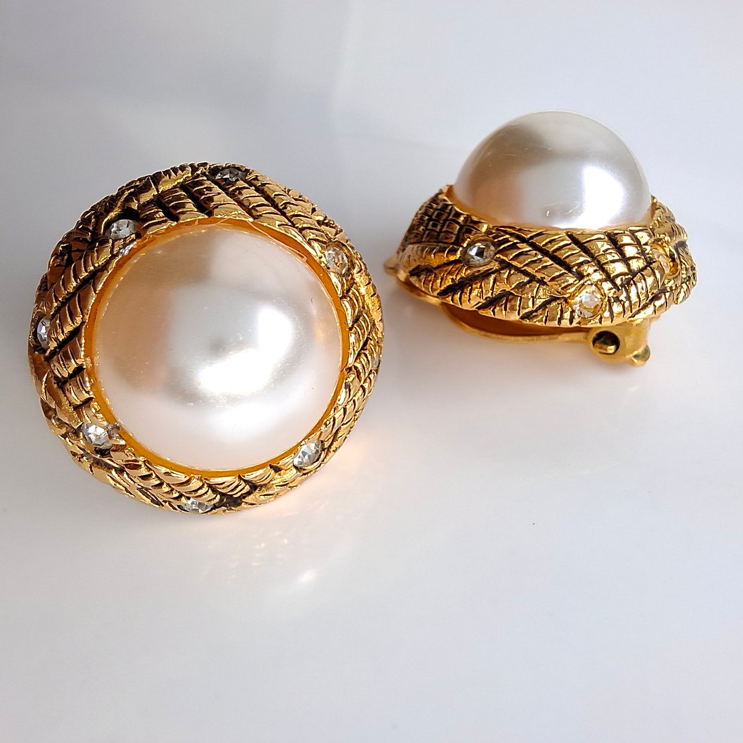 Vintage Chanel Faux Pearl Earrings