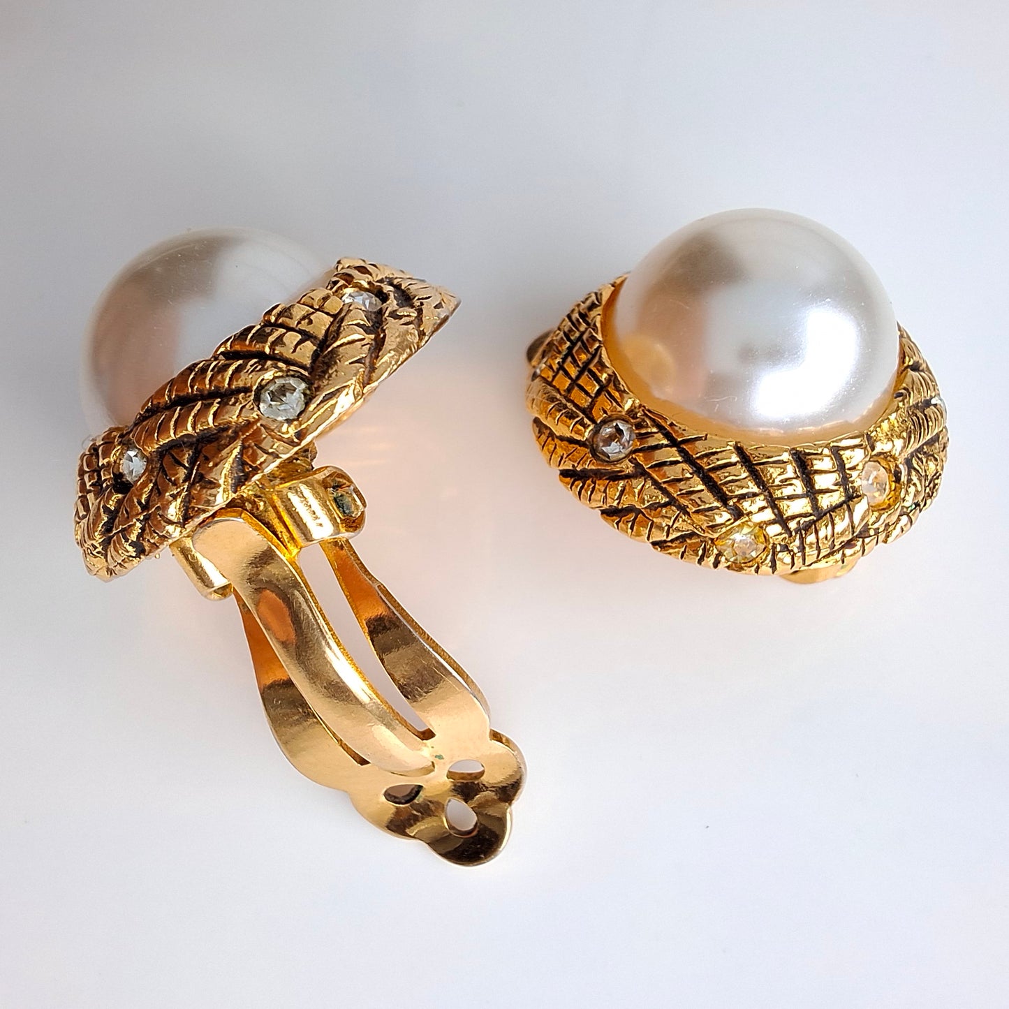 Vintage Chanel Faux Pearl Earrings