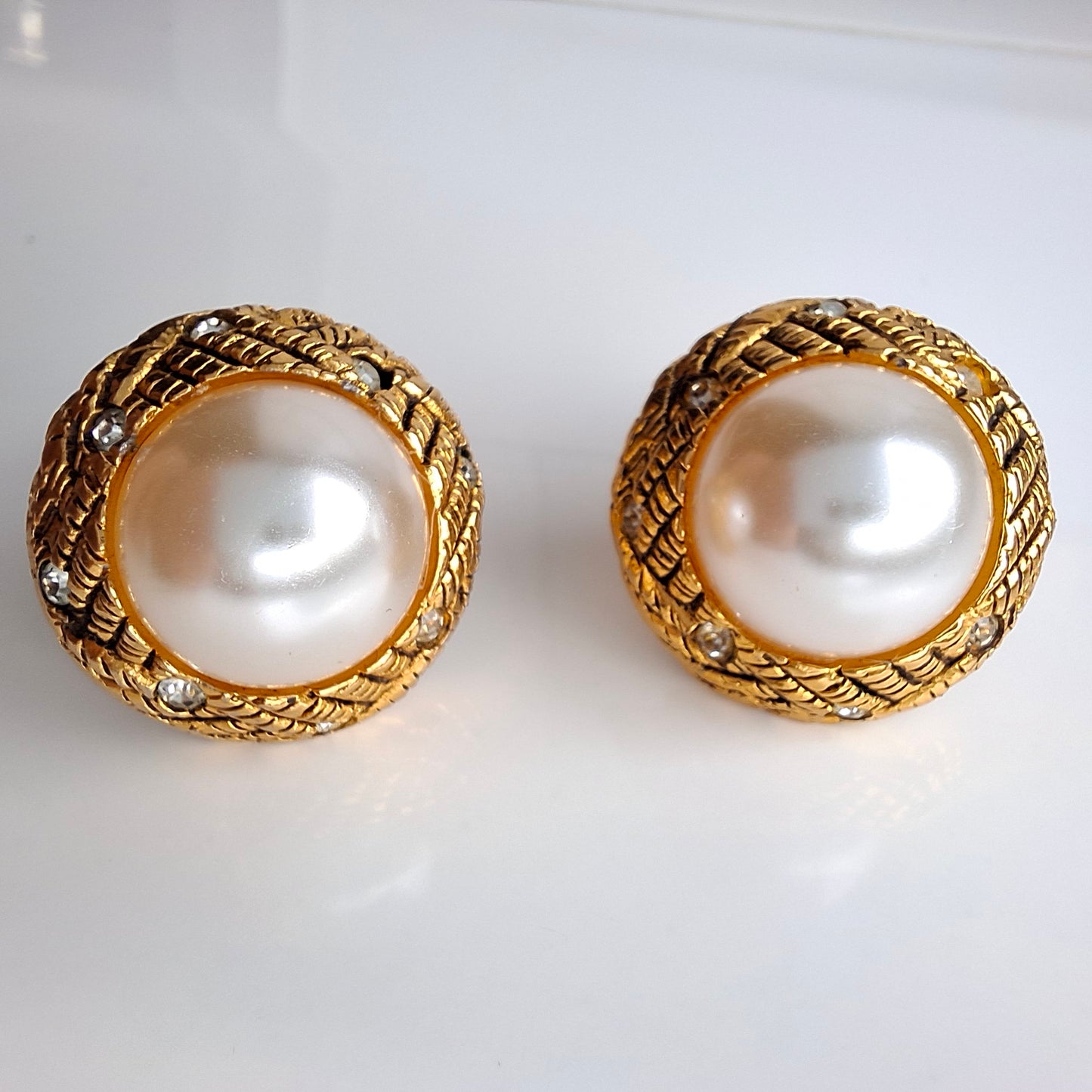 Vintage Chanel Faux Pearl Earrings