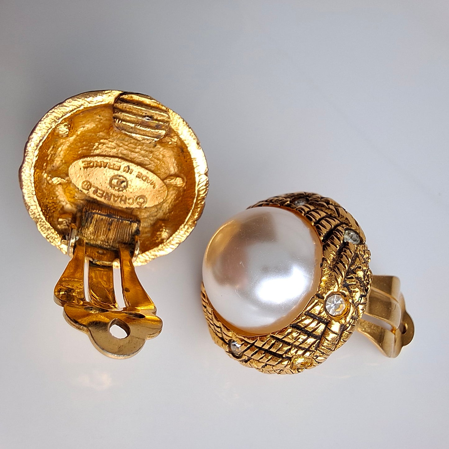 Vintage Chanel Faux Pearl Earrings