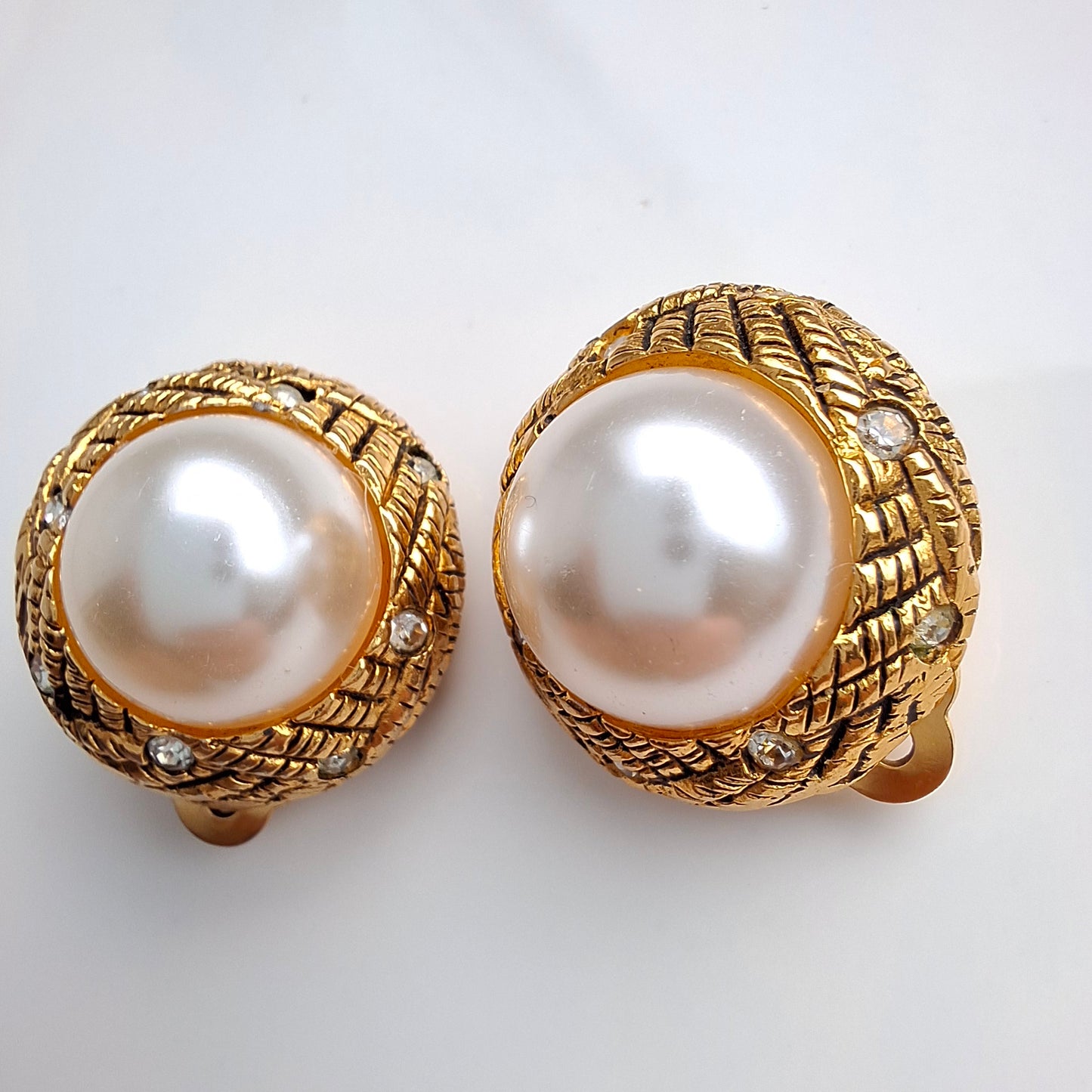 Vintage Chanel Faux Pearl Earrings