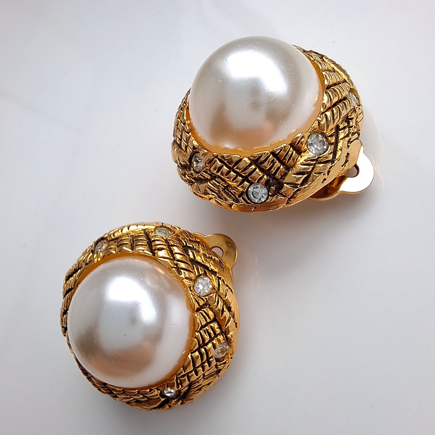 Vintage Chanel Faux Pearl Earrings
