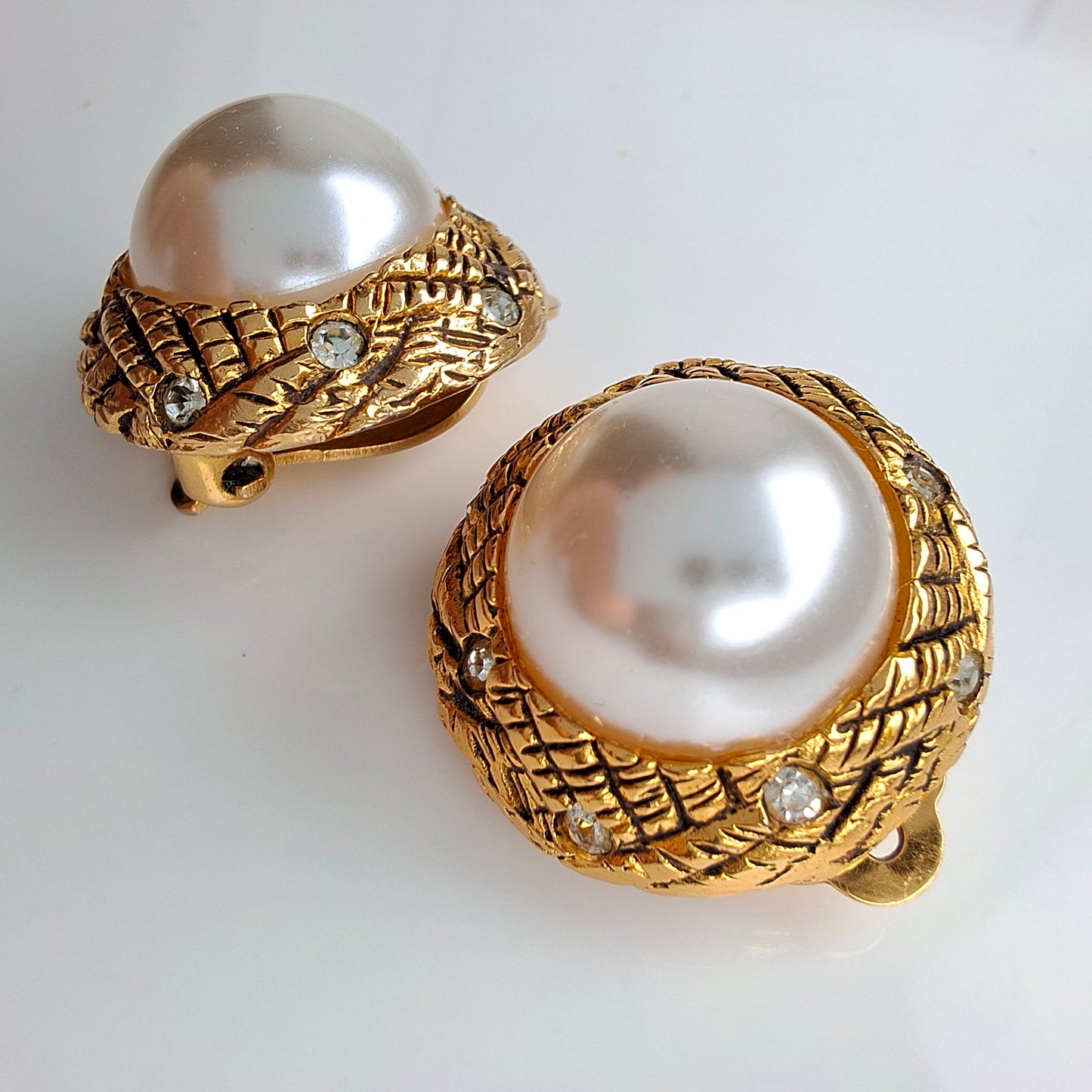 Vintage Chanel Faux Pearl Earrings