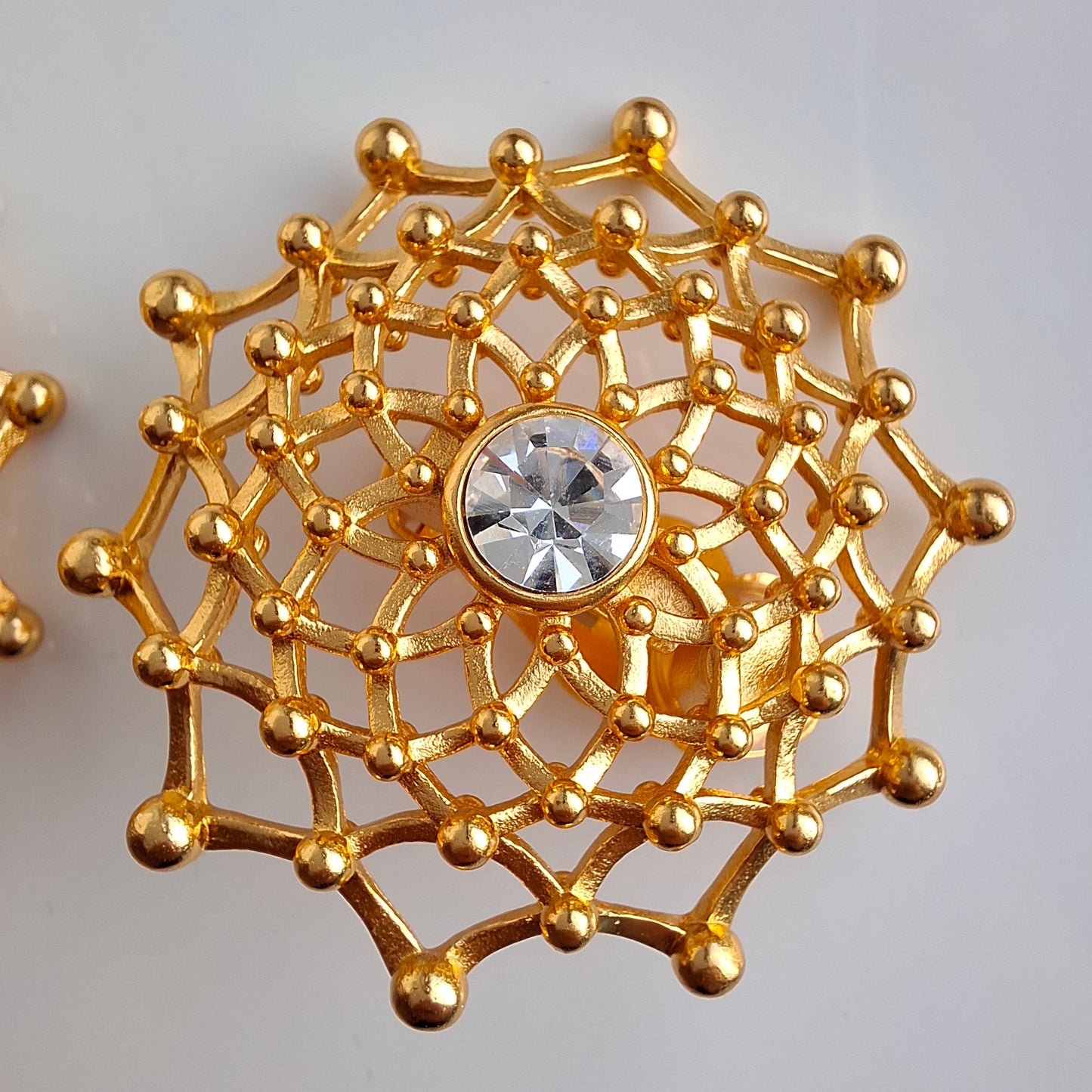 Yves Saint Laurent Gold Lattice Clip-on Earrings