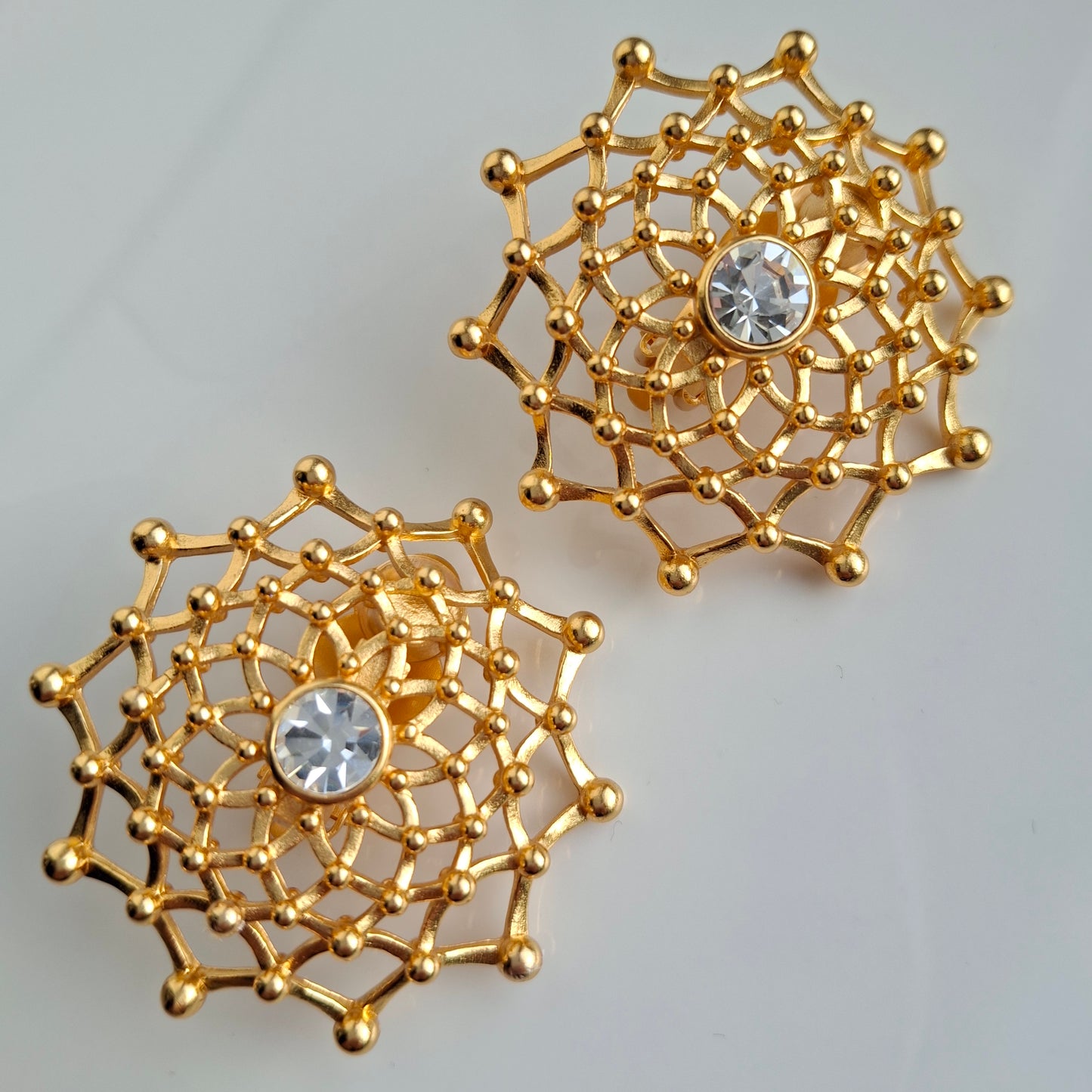Yves Saint Laurent Gold Lattice Clip-on Earrings