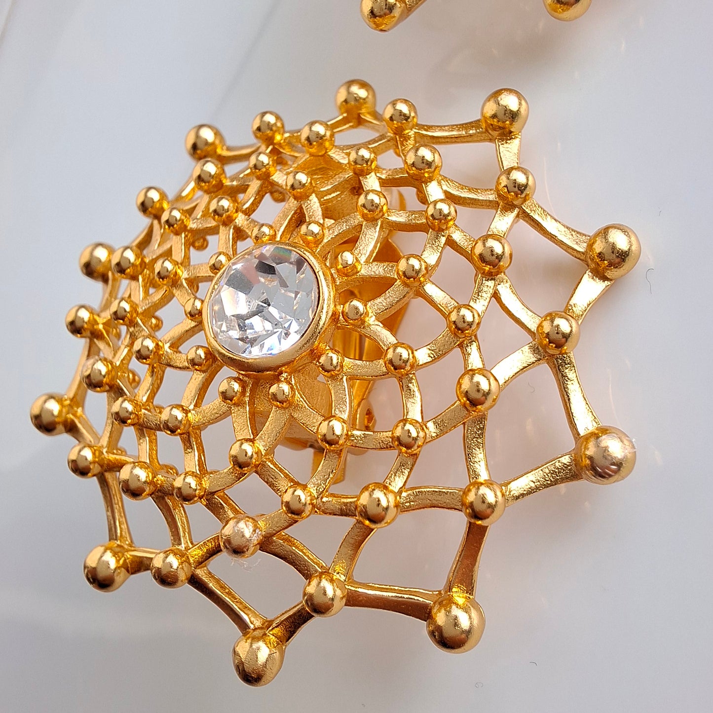 Yves Saint Laurent Gold Lattice Clip-on Earrings