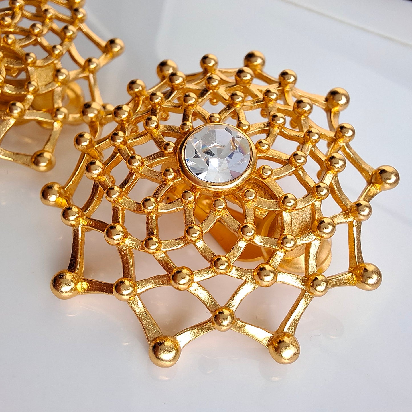 Yves Saint Laurent Gold Lattice Clip-on Earrings