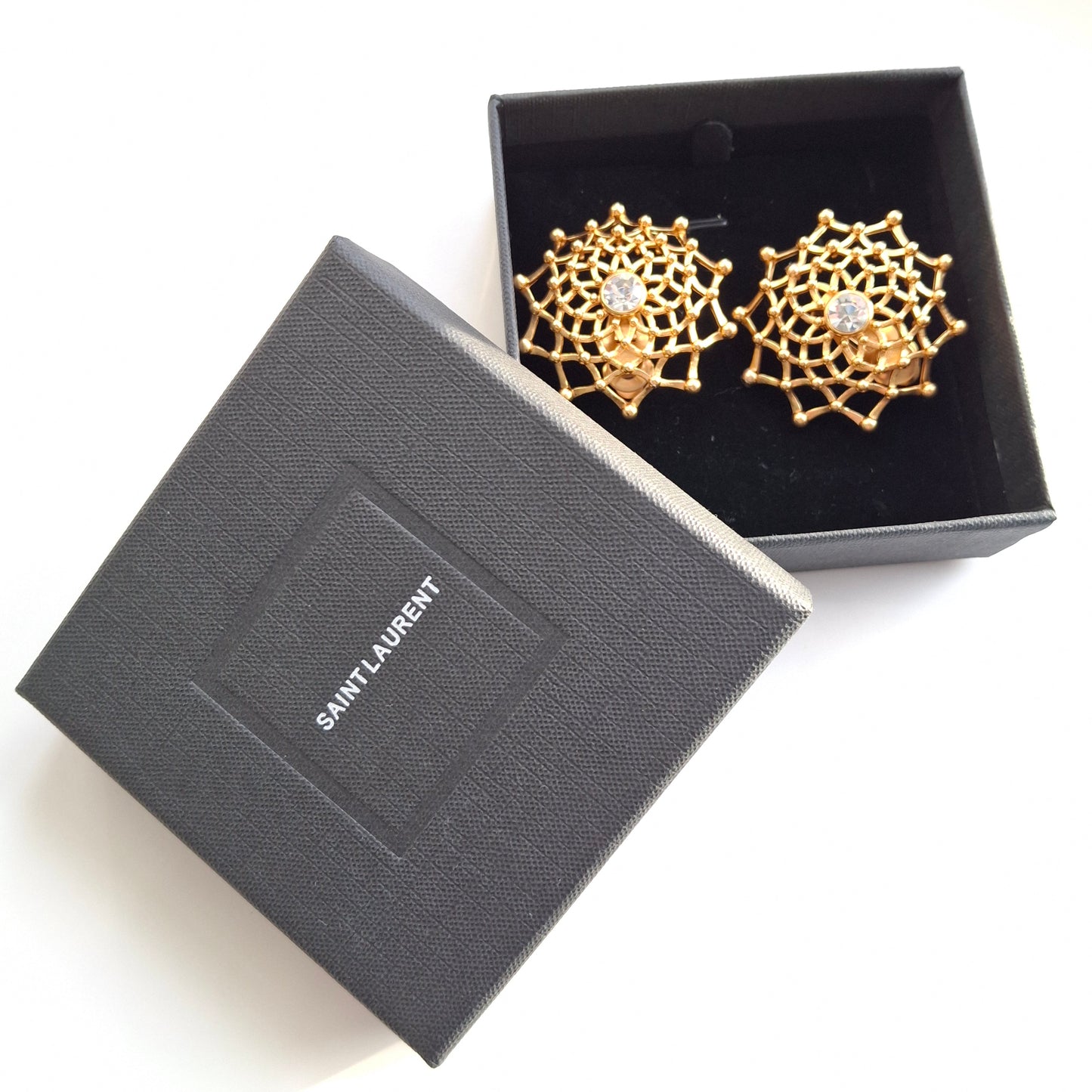 Yves Saint Laurent Gold Lattice Clip-on Earrings